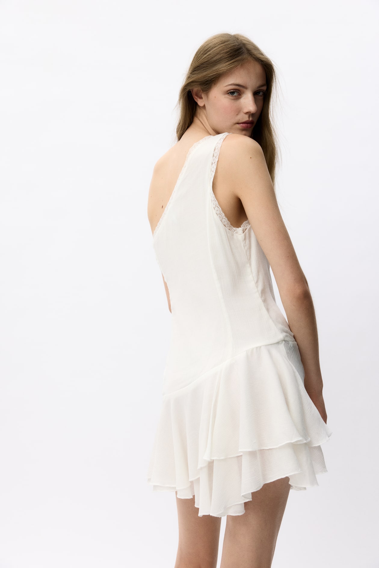 Flounced One-Shoulder Dress - image 3