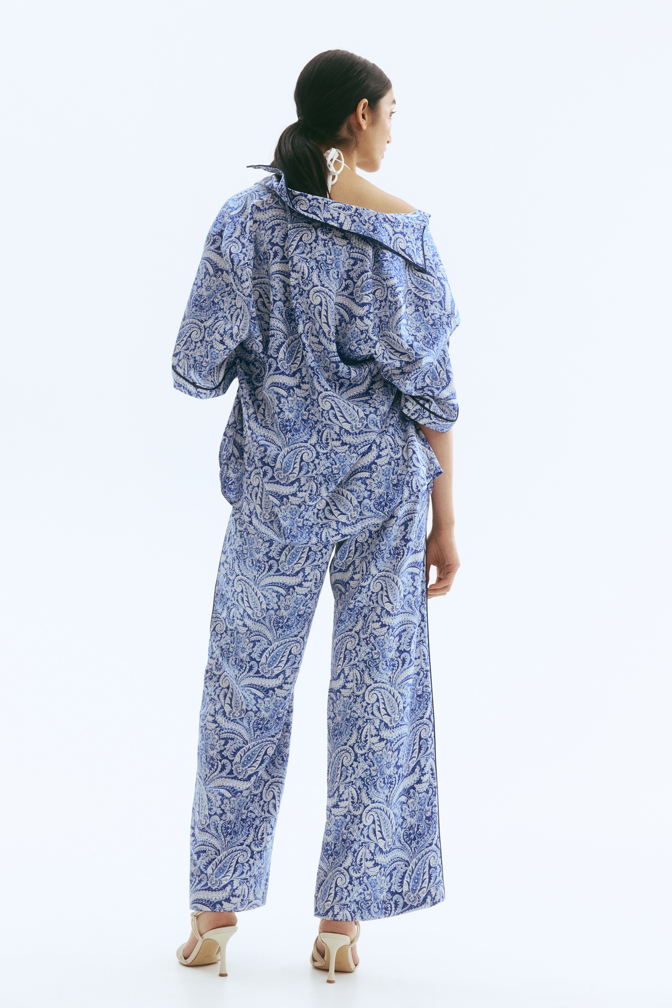 Printed satin shirt