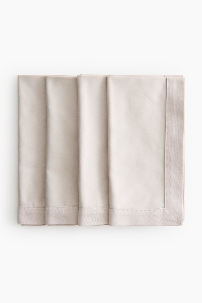 4-pack damask napkins - Bege acinzentado claro/Amarelo seco/Verde escuro - 1
