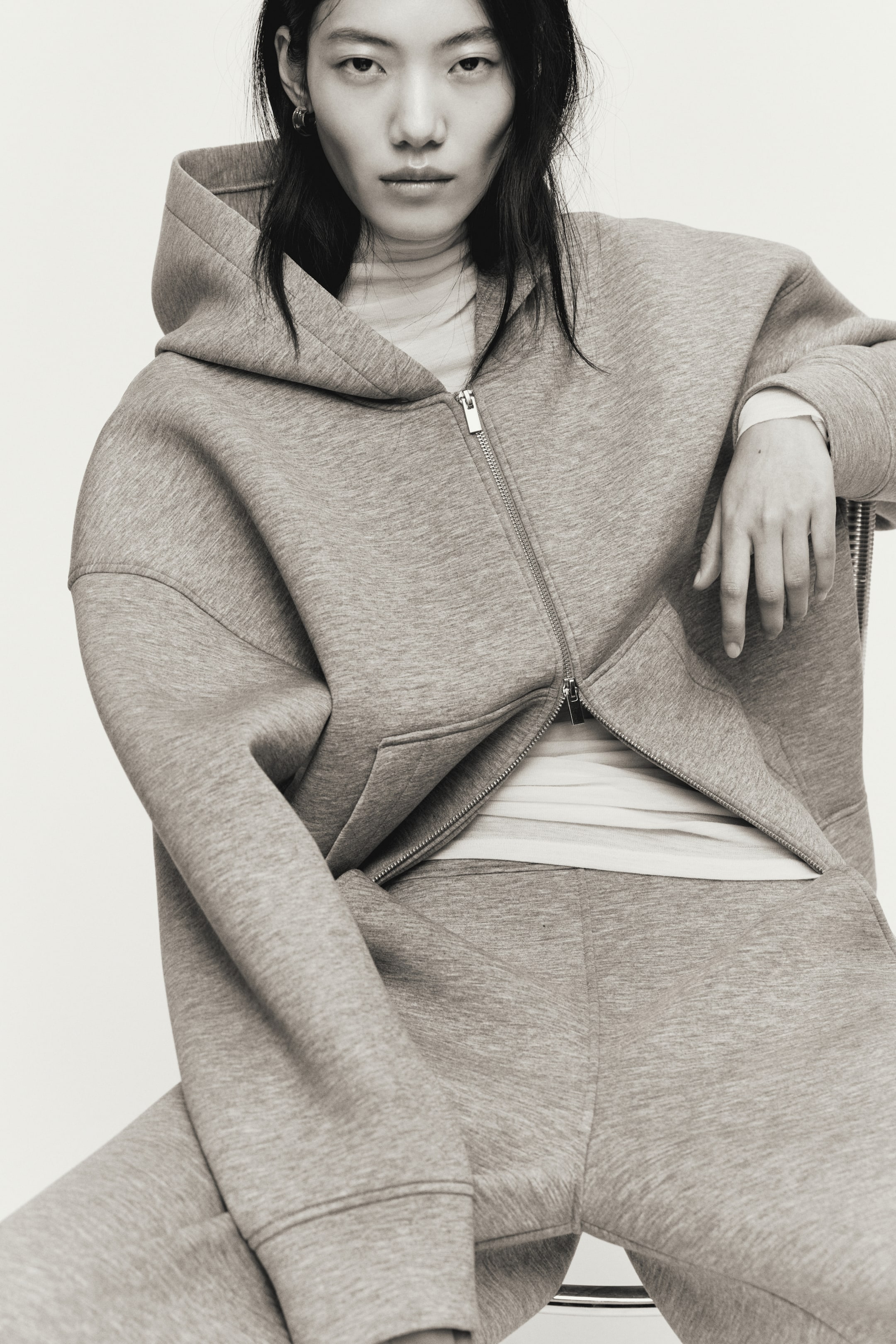 View larger image: Scuba zip-through hoodie - Grey marl - Ladies | H&M 2