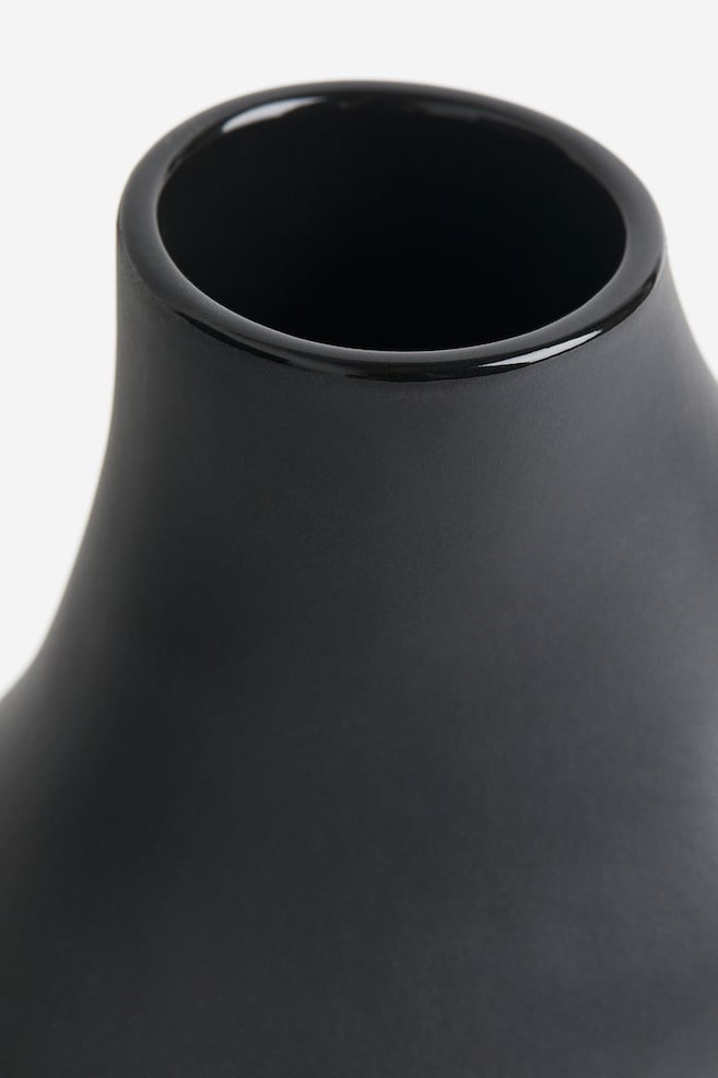 Grand vase en grès cérame - Noir/Beige clair - 3