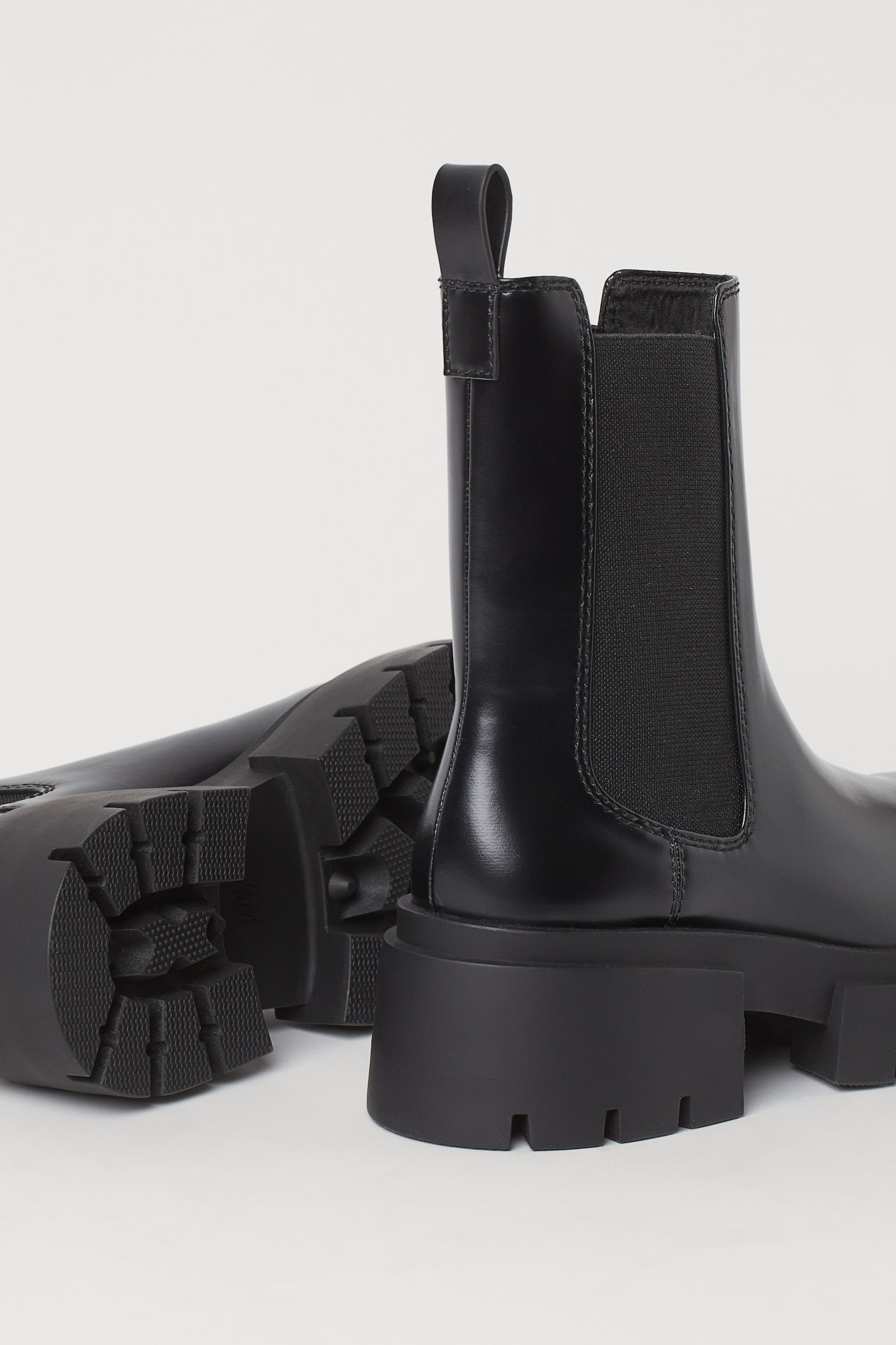 Platform Chelsea Boots - Black/Light beige - 2