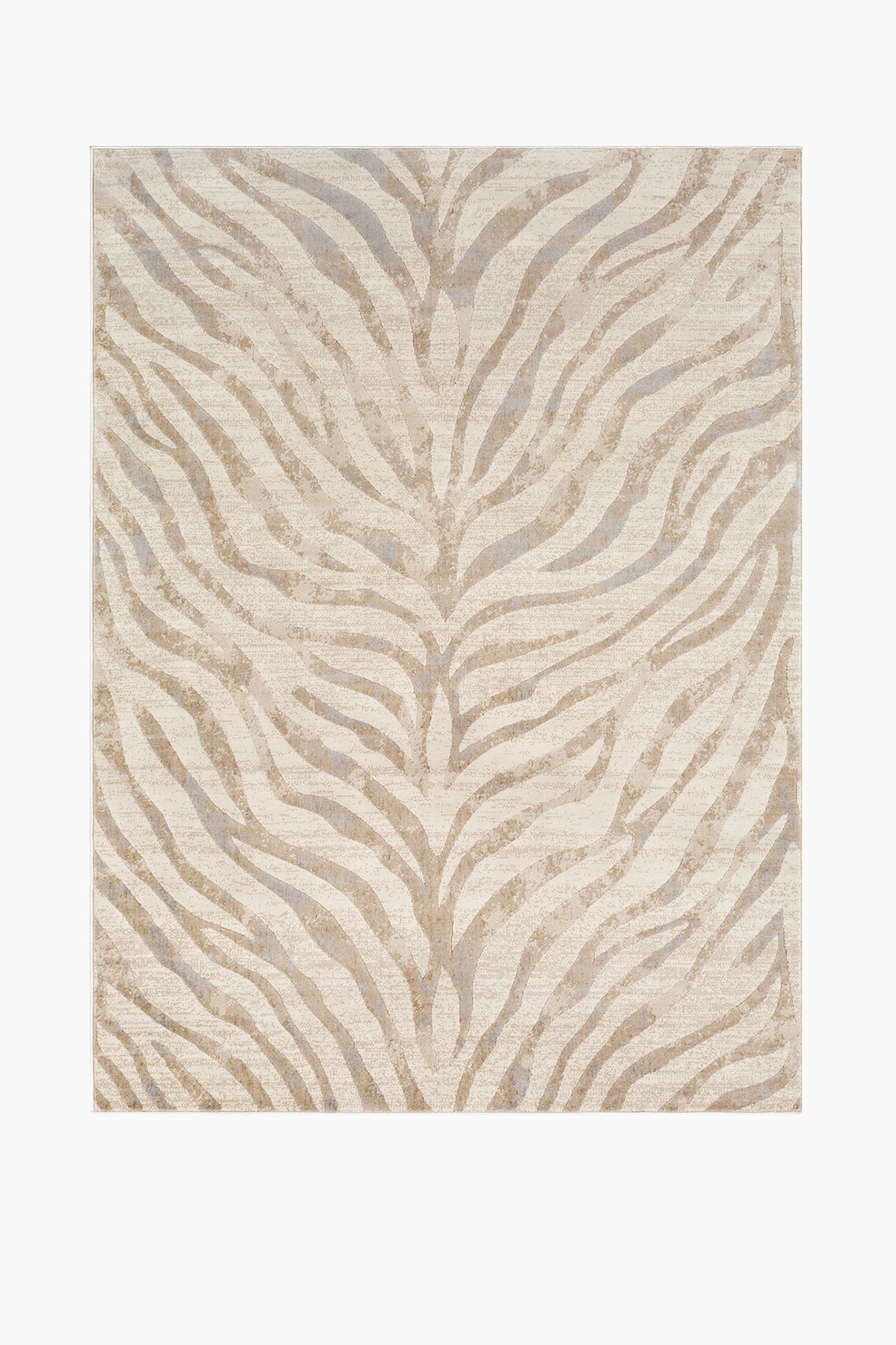City Animal Print Zebra Boho Rug - Beige/Grey/Yellow