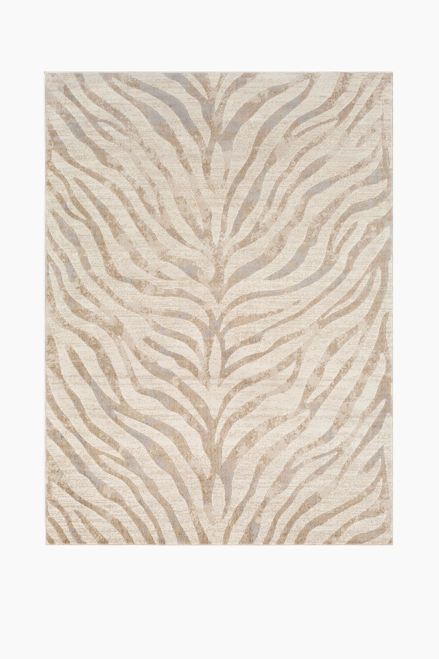 City Animal Print Zebra Boho Rug - Beige/Grey - 1