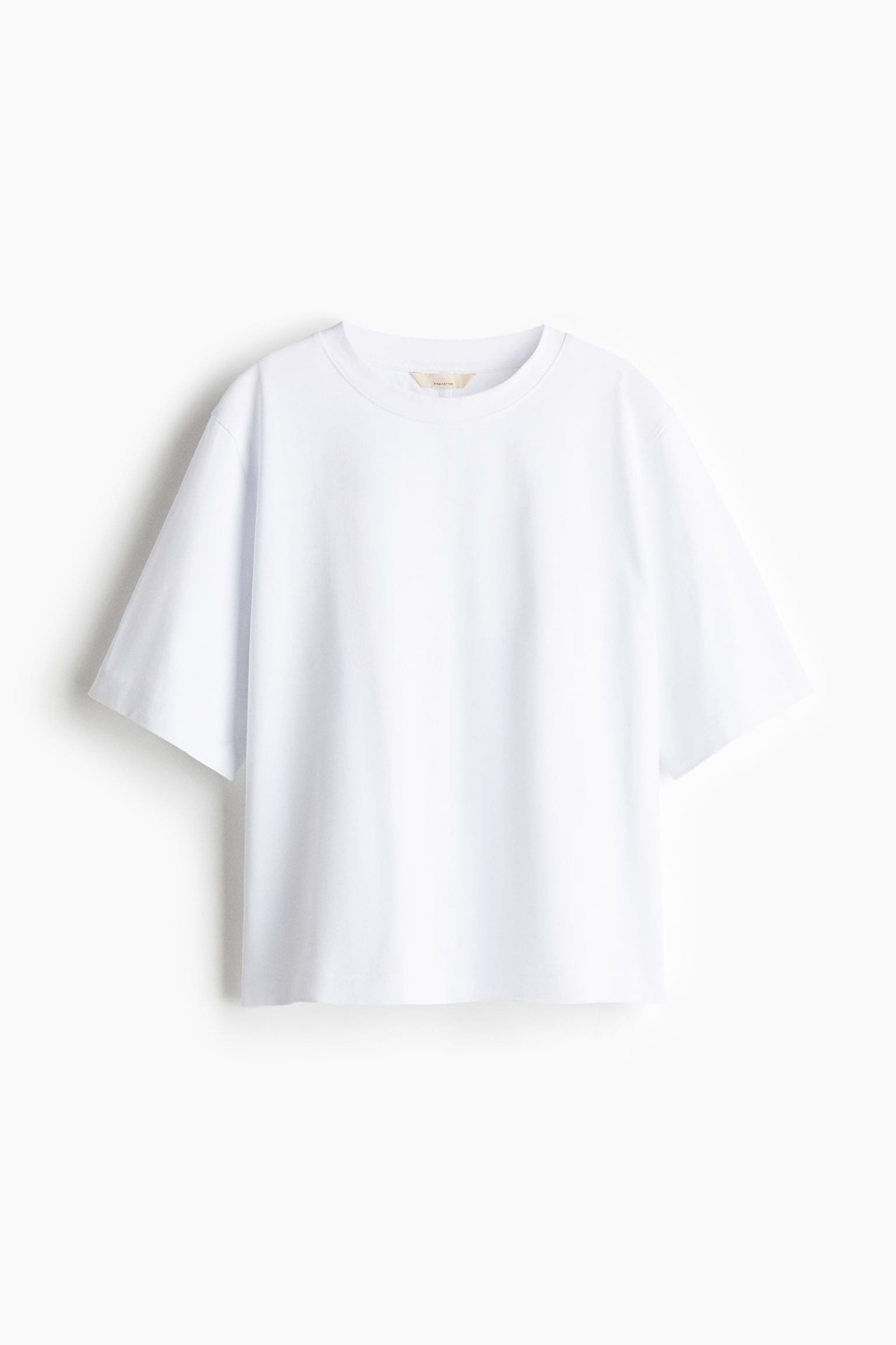 Женская футболка H&M Pima Cotton, цвет: Белый — фото 1