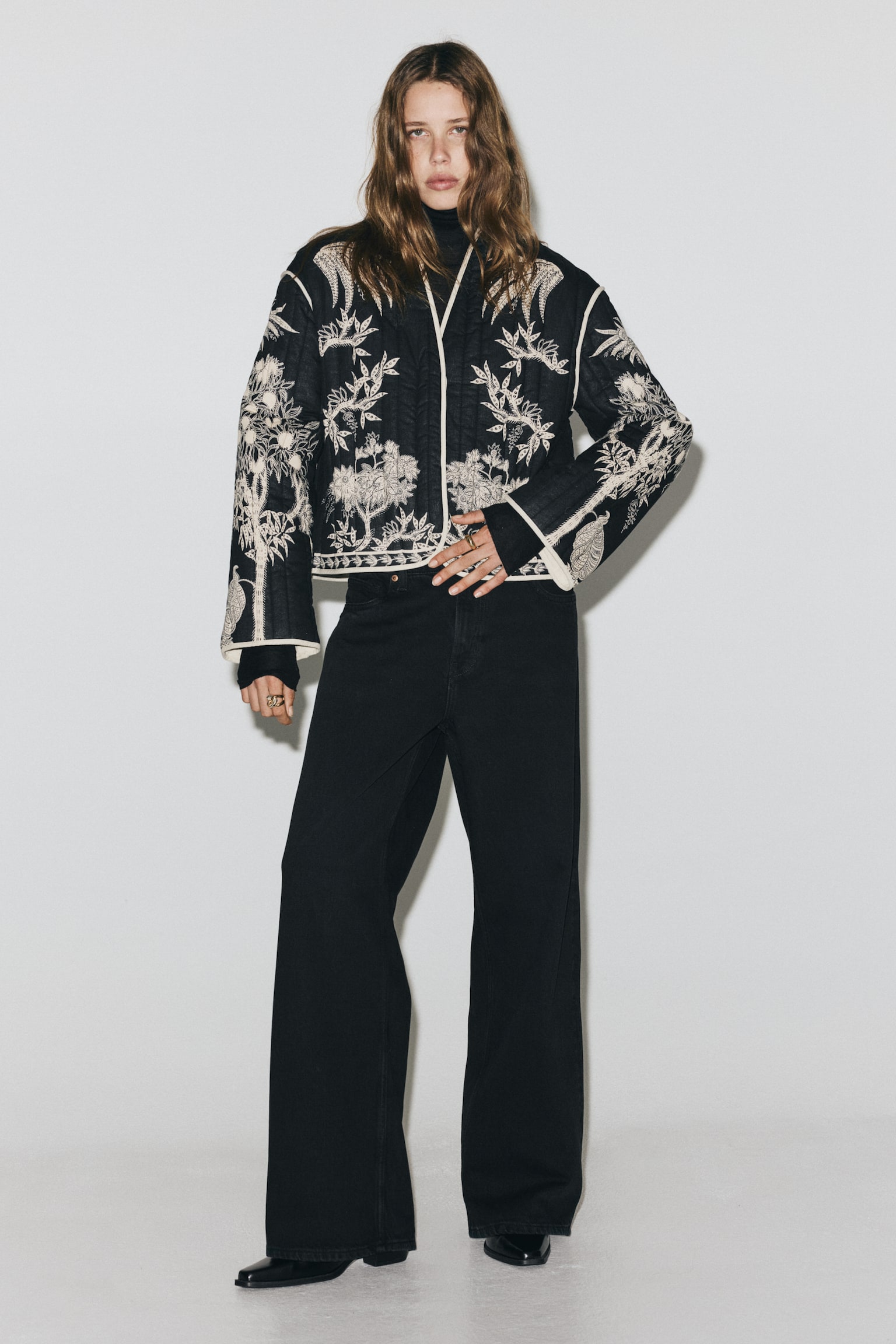 Giacca trapuntata - Nero/fantasia - 2