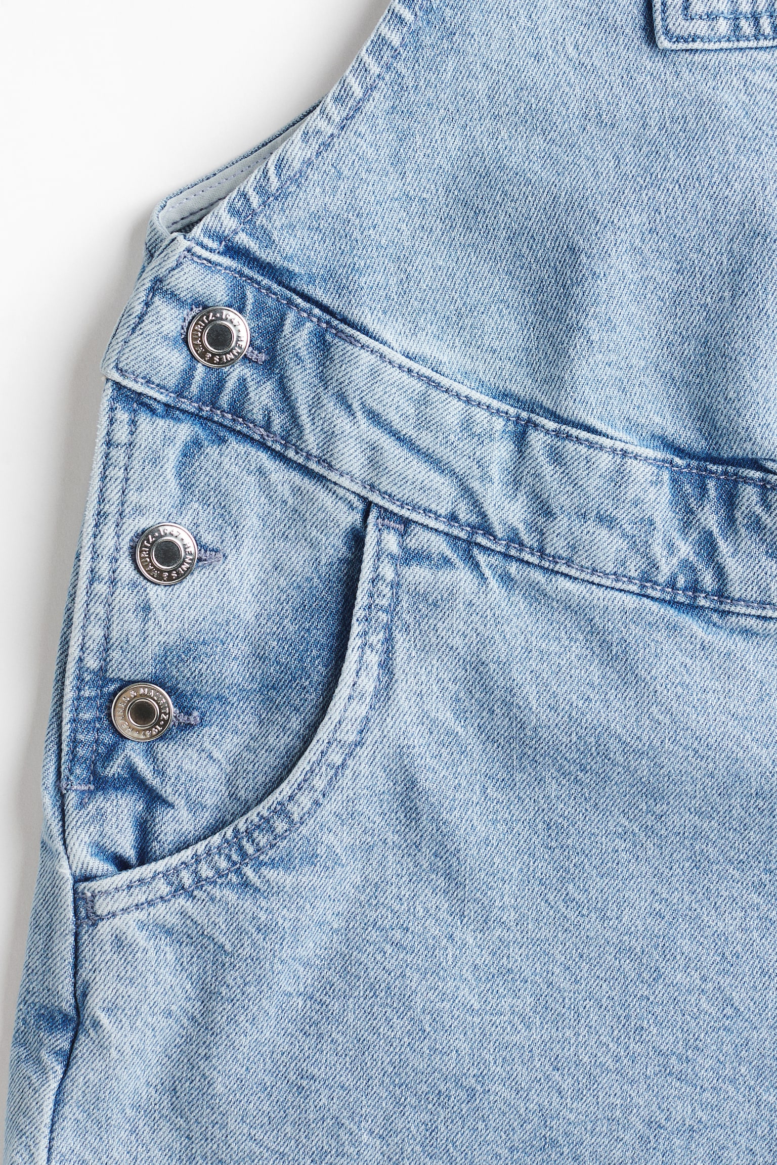 MAMA Dungaree shorts - Light denim blue/Denim blue/Pinstriped - 6