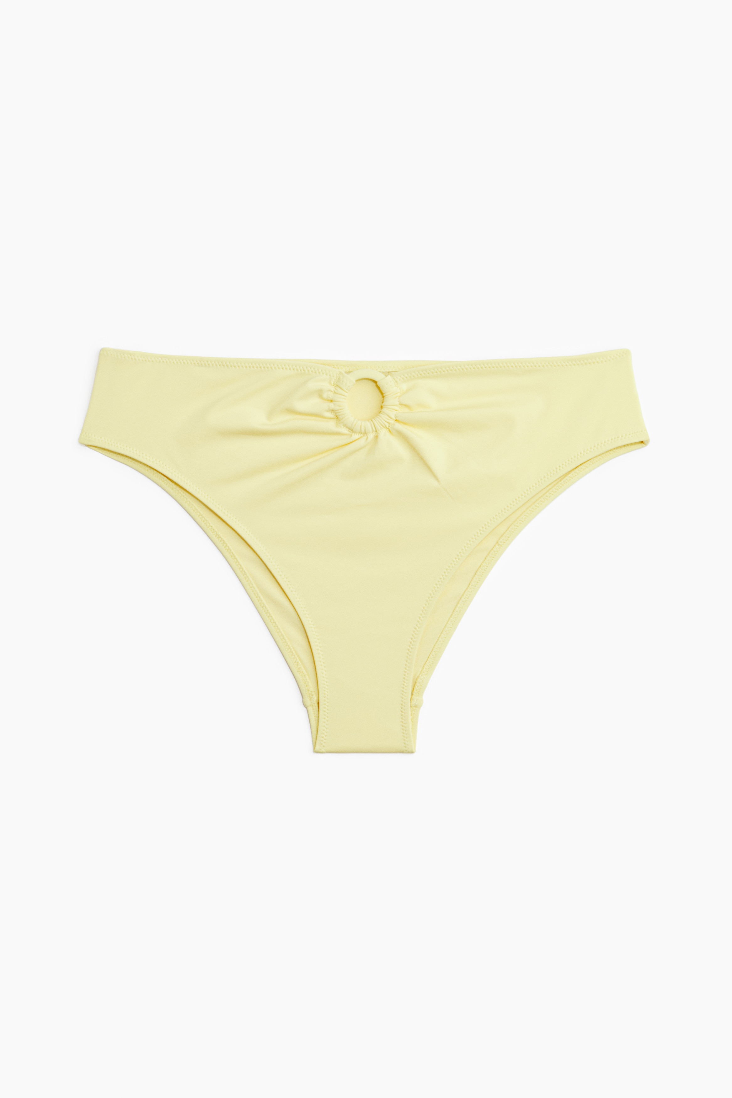 High Waist Cheeky Bikini bottoms - Light yellow/Dark brown