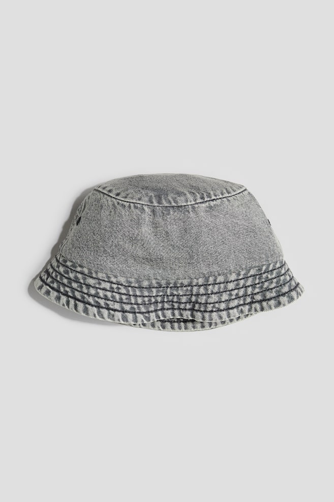 Cappello da pescatore in cotone - Grigio denim/Écru/Blu denim - 1