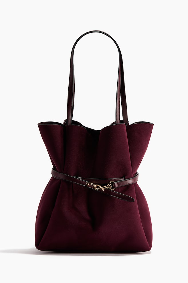 Tote bag - Burgundy/Dark khaki green - 1