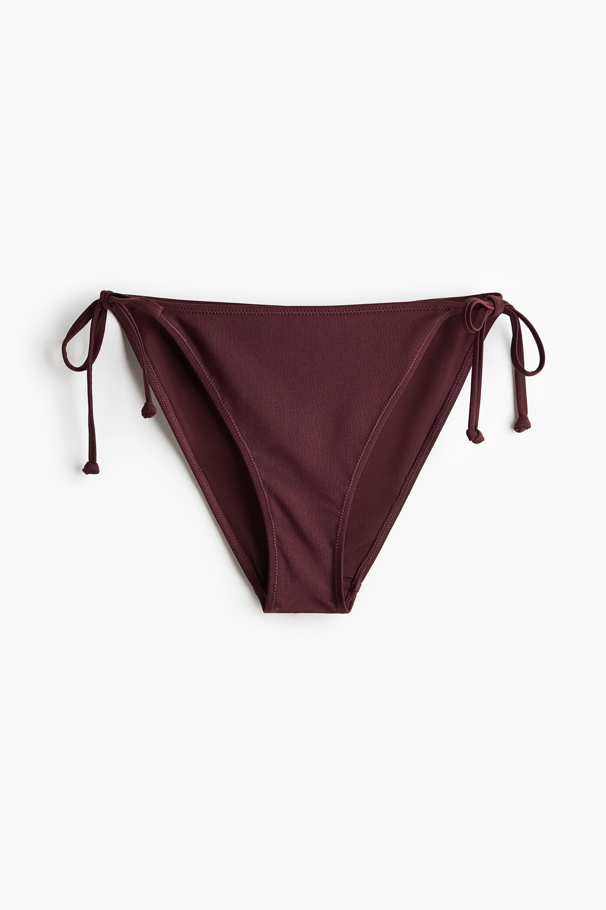 Bas de maillot Tanga à nouer - Violet prune/Abricot/Crème