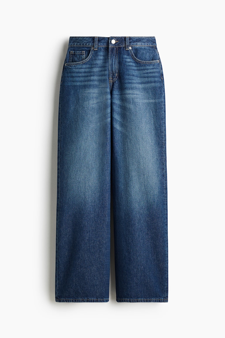 Wide High Jeans - Denimblauw - DAMES | H&M NL