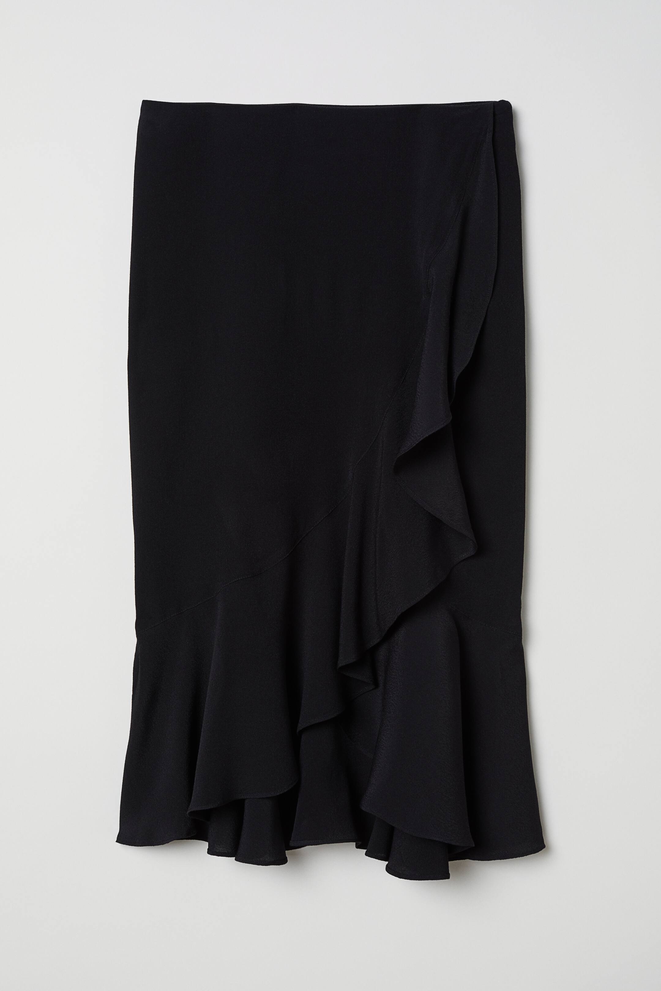 Visa större bild: Omlottkjol med volang - Svart - DAM | H&M SE 1