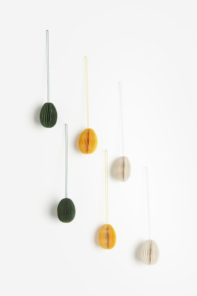 6-pack Decorations - Green/yellow/white - 1