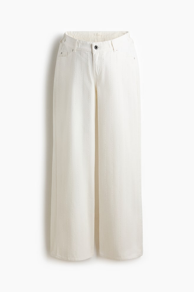 MAMA Before & After Wide Jeans - White/Dark grey/Dark denim blue - 1