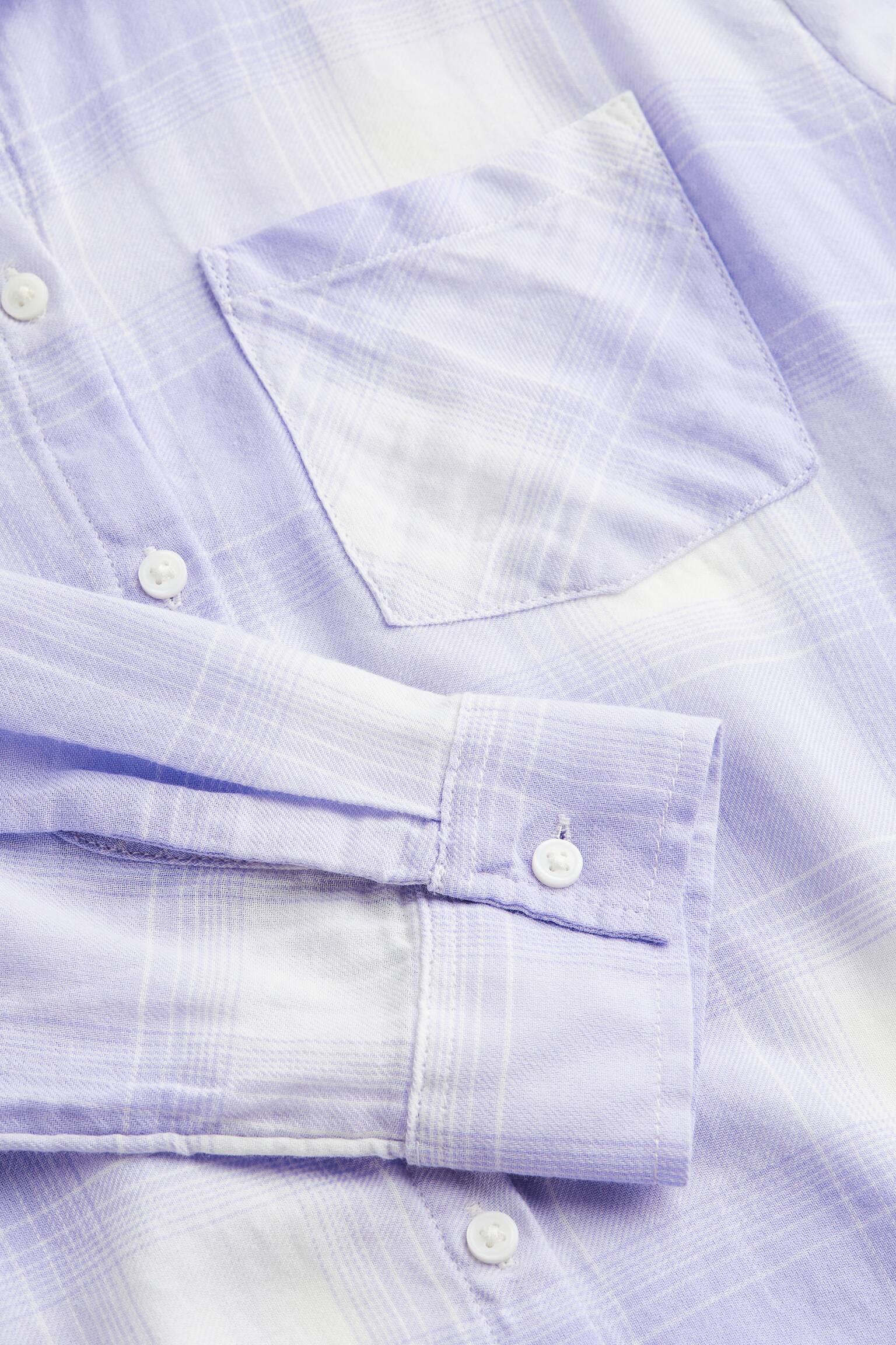 Cotton Shirt - Light purple/Check - 2