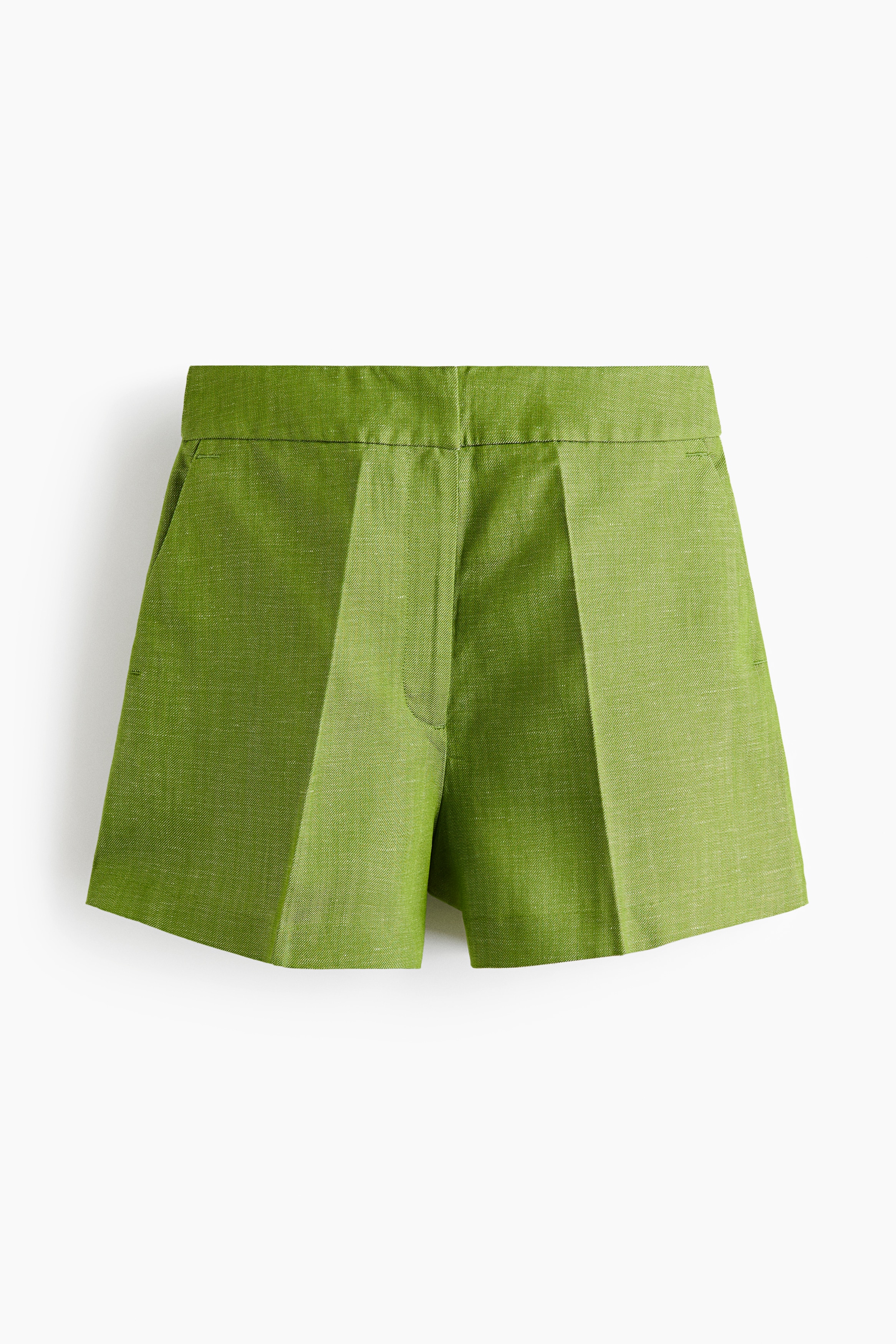 Shorts eleganti in misto lino - Verde
