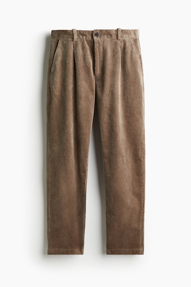 Pantaloni de catifea reiată Regular Fit - Bej-închis/Bej-deschis/Bleumarin/Negru - 1
