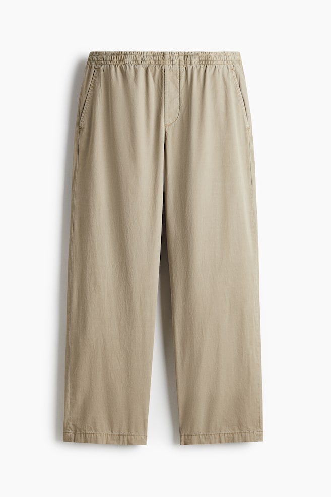 Relaxed-Fit Cotton Pants - Khaki beige/Cream - 1