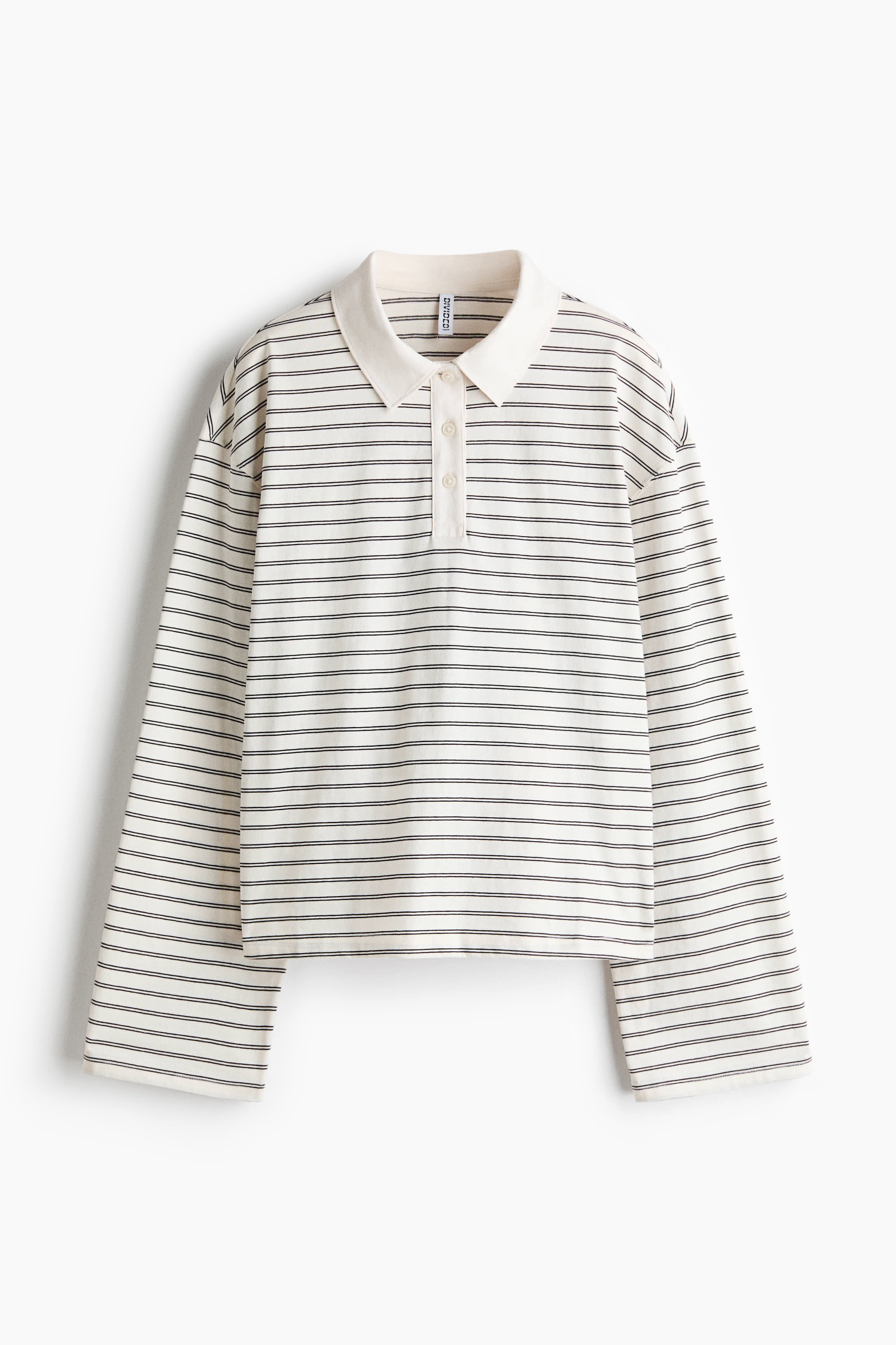 Polo en coton - Crème/rayé/Gris clair chiné/rayé/Brun foncé/rayé