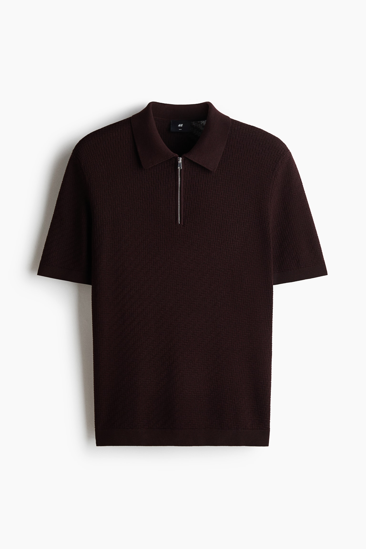 Polo texturizado Slim Fit - Marrón oscuro/Beige/Azul marino/Negro - 1