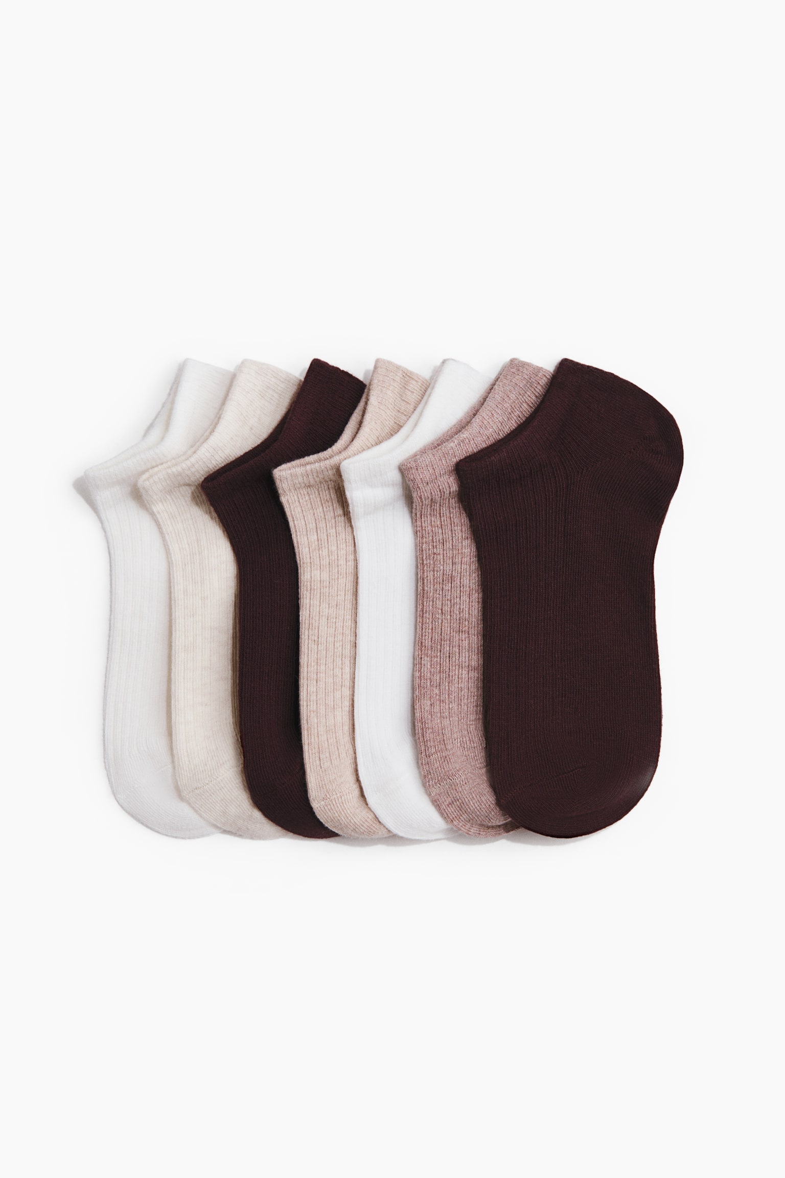7-pack trainer socks - Dark brown/Beige/White/Light pink/Floral/Cream/Floral