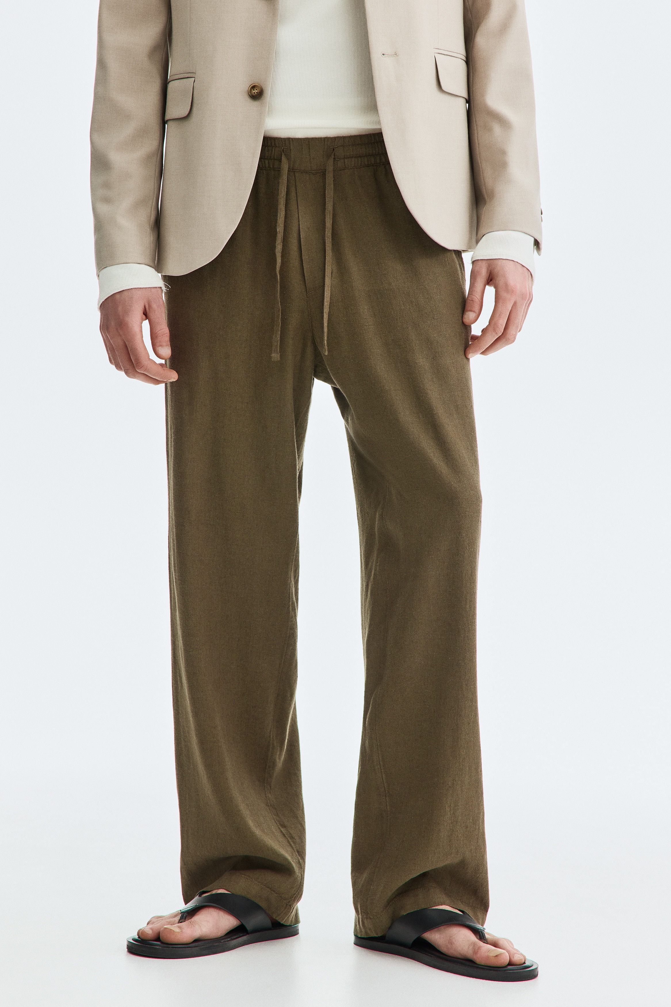 Relaxed Fit Linen-blend trousers