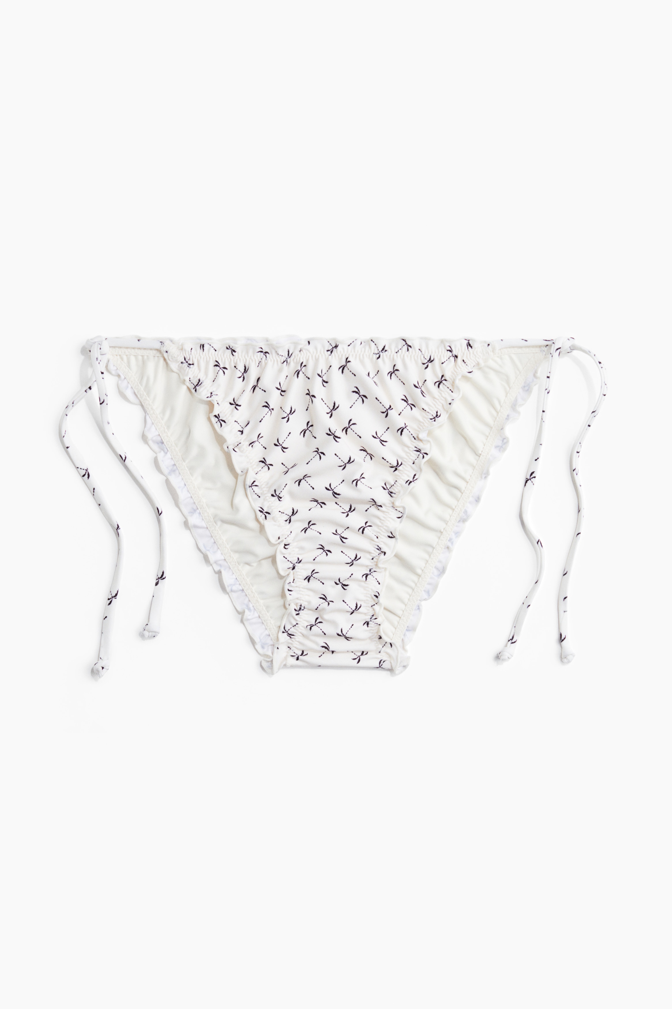 Tie Bikini Bottoms - Cream/palm trees/Black/white floral/Light pink/patterned