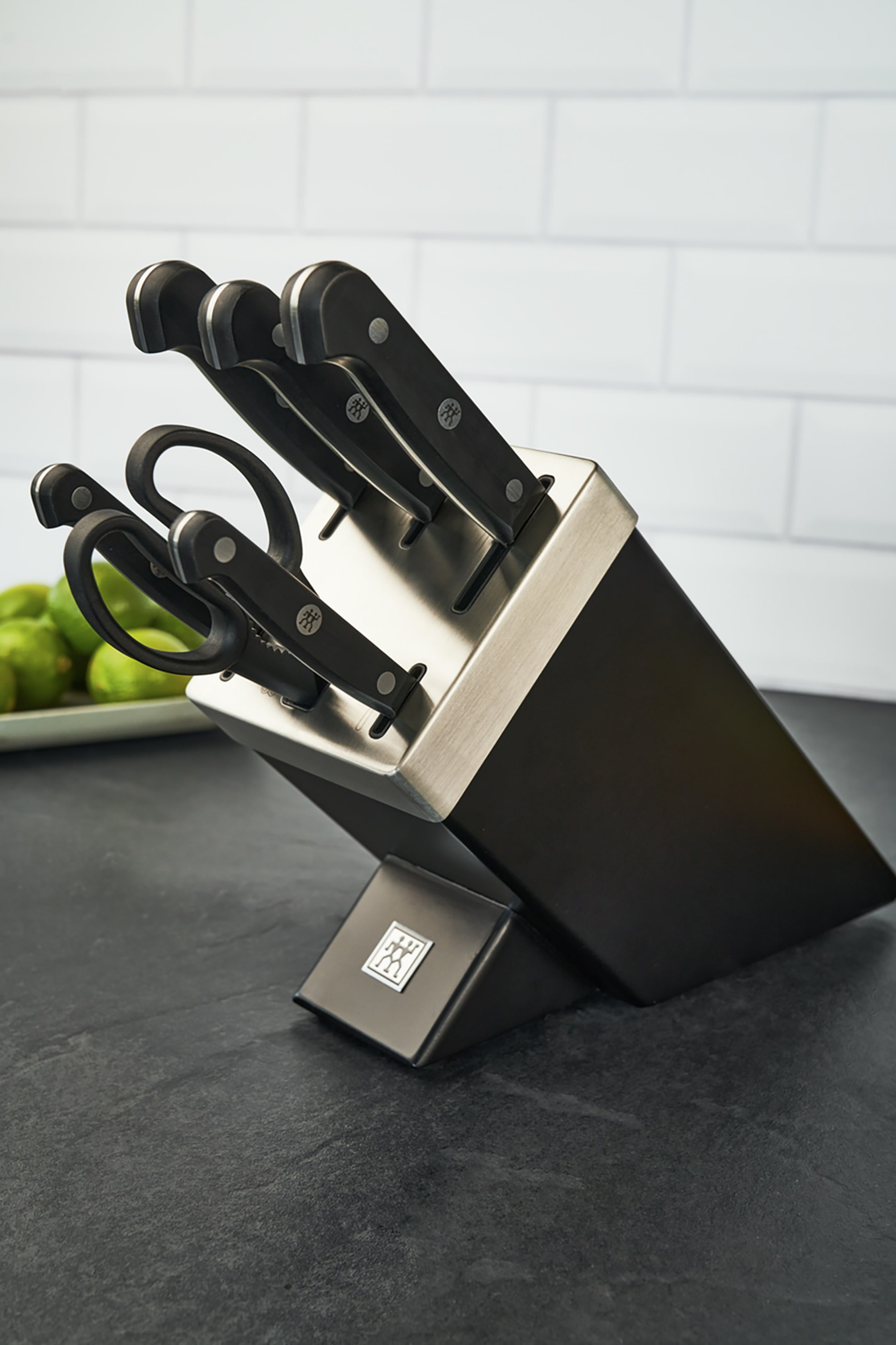 Gourmet Knife Set With Self-sharpening Block 7 Pcs - Basic Black - HOME |  H&M BE