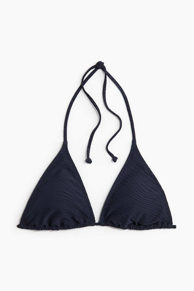 Padded triangle bikini top - Navy blue - 1