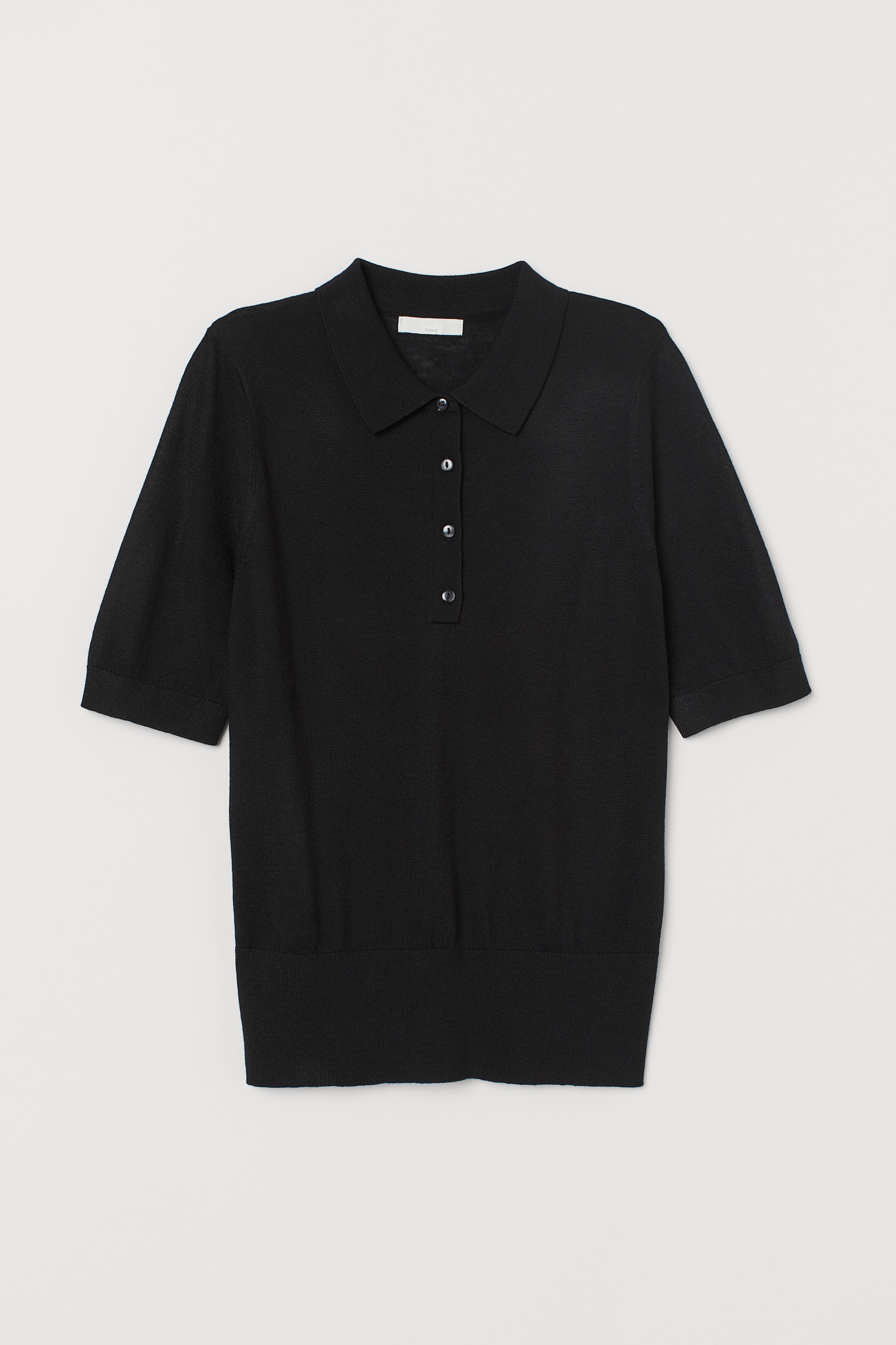 Feinstrick-Kurzarmpullover - Kurzarm - Schwarz - Ladies | H&M DE