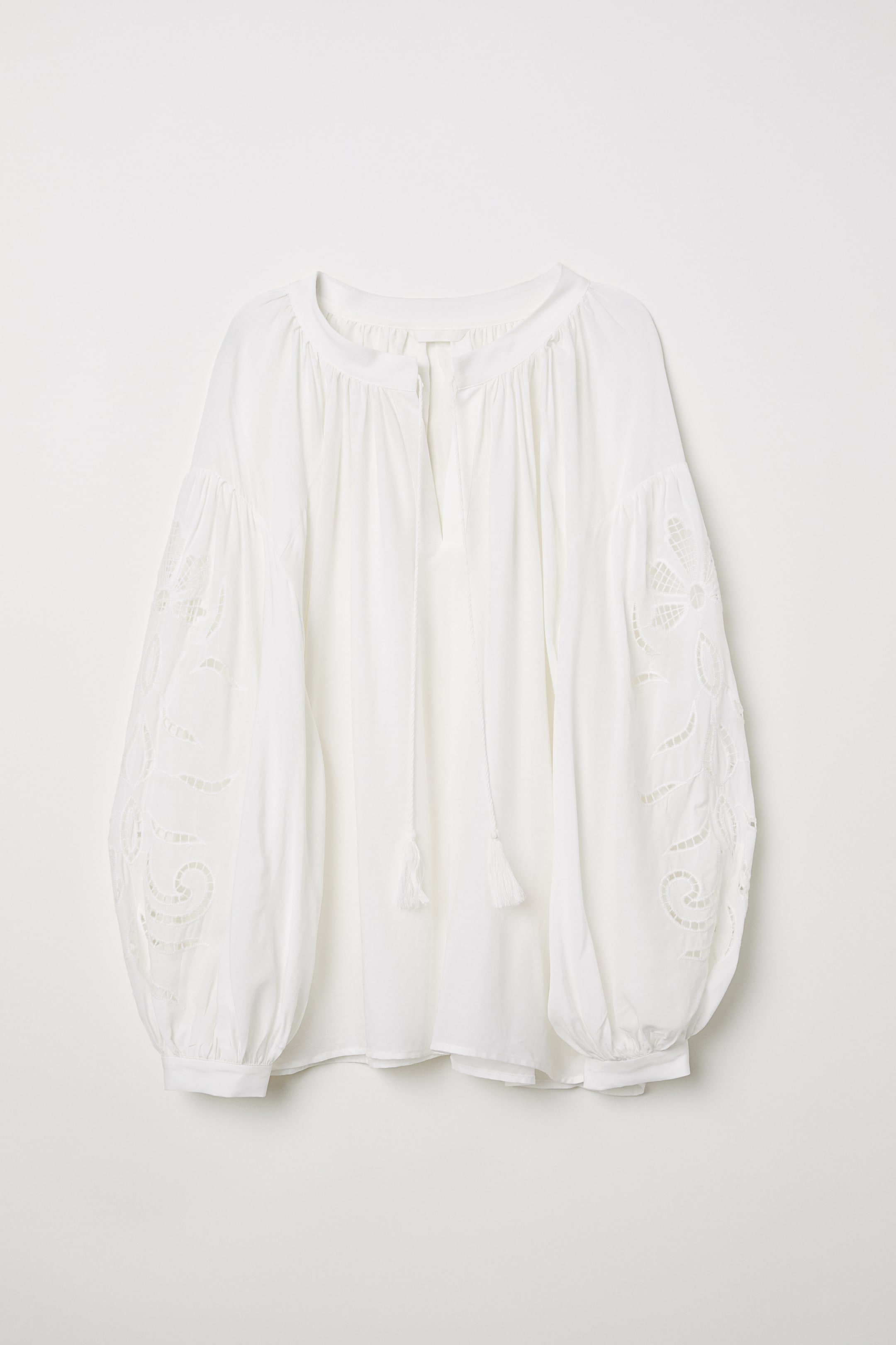 Blouse with Cutwork Embroidery - White - Ladies | H&M US