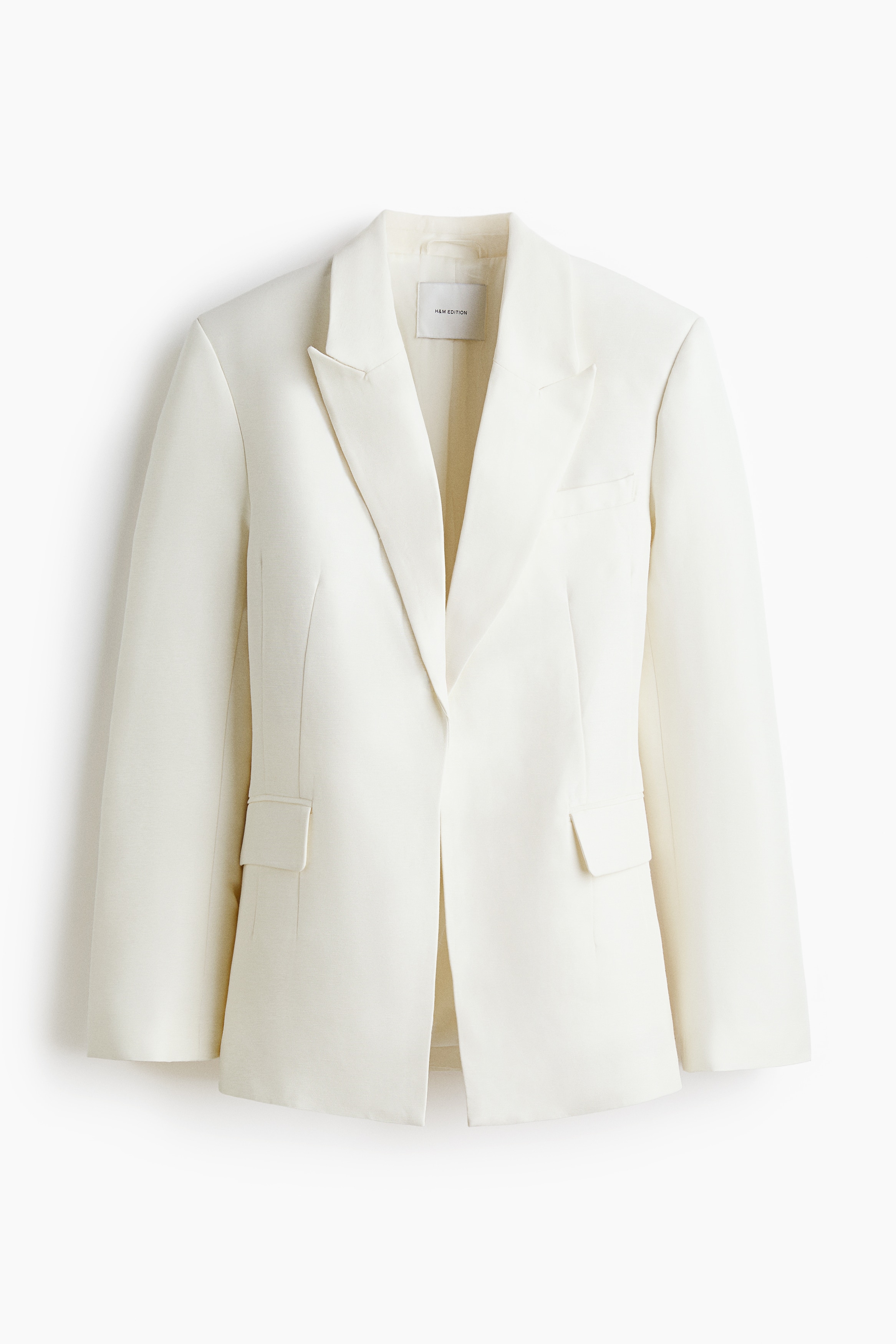 Linen-Blend Blazer - White