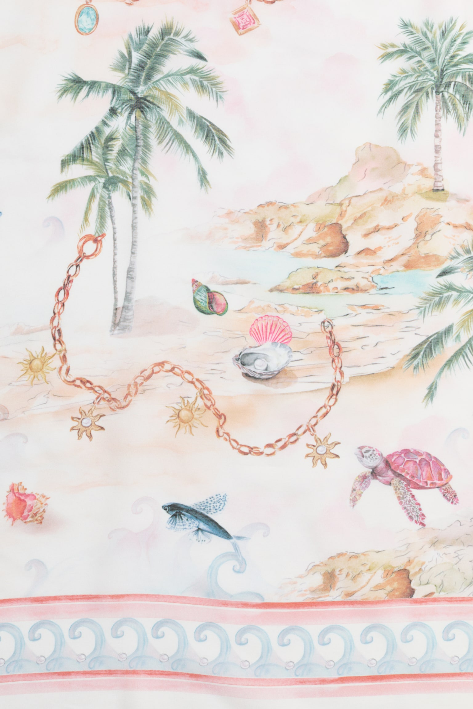 צעיף עם דוגמה - לבן/חוף/סגול/דוגמת פייזלי/קרם/הדפס מסגרות - 2