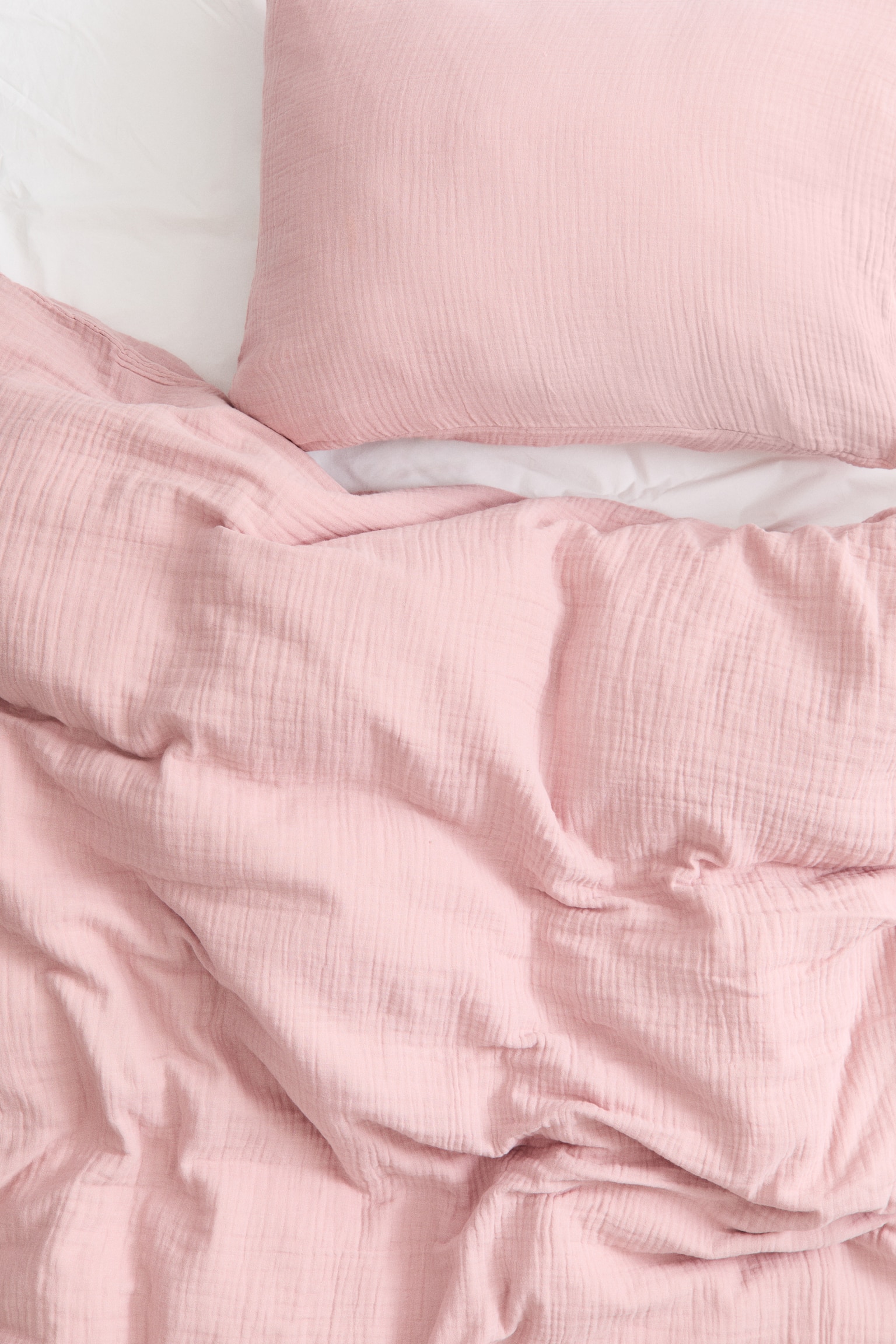 Muslin single duvet cover set - Light pink/Forest green/Dark brown/Light dusty green/White/Old rose/Dark dusty orange/Anthracite grey/Dark green/Brown/Red/Black/Rust red/Light dusty blue/Light mole/Light beige/Mole - 3