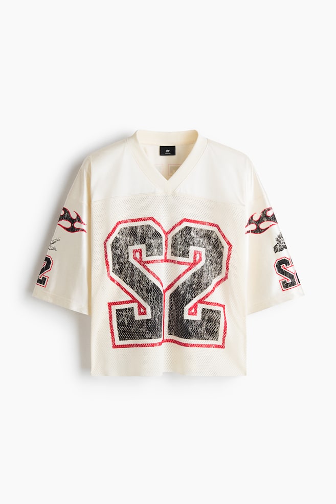 Oversized Printed Mesh T-Shirt - White/22/Black/22/Black/95/White/W. Coast 95/Dark blue/W. Coast 95 - 1