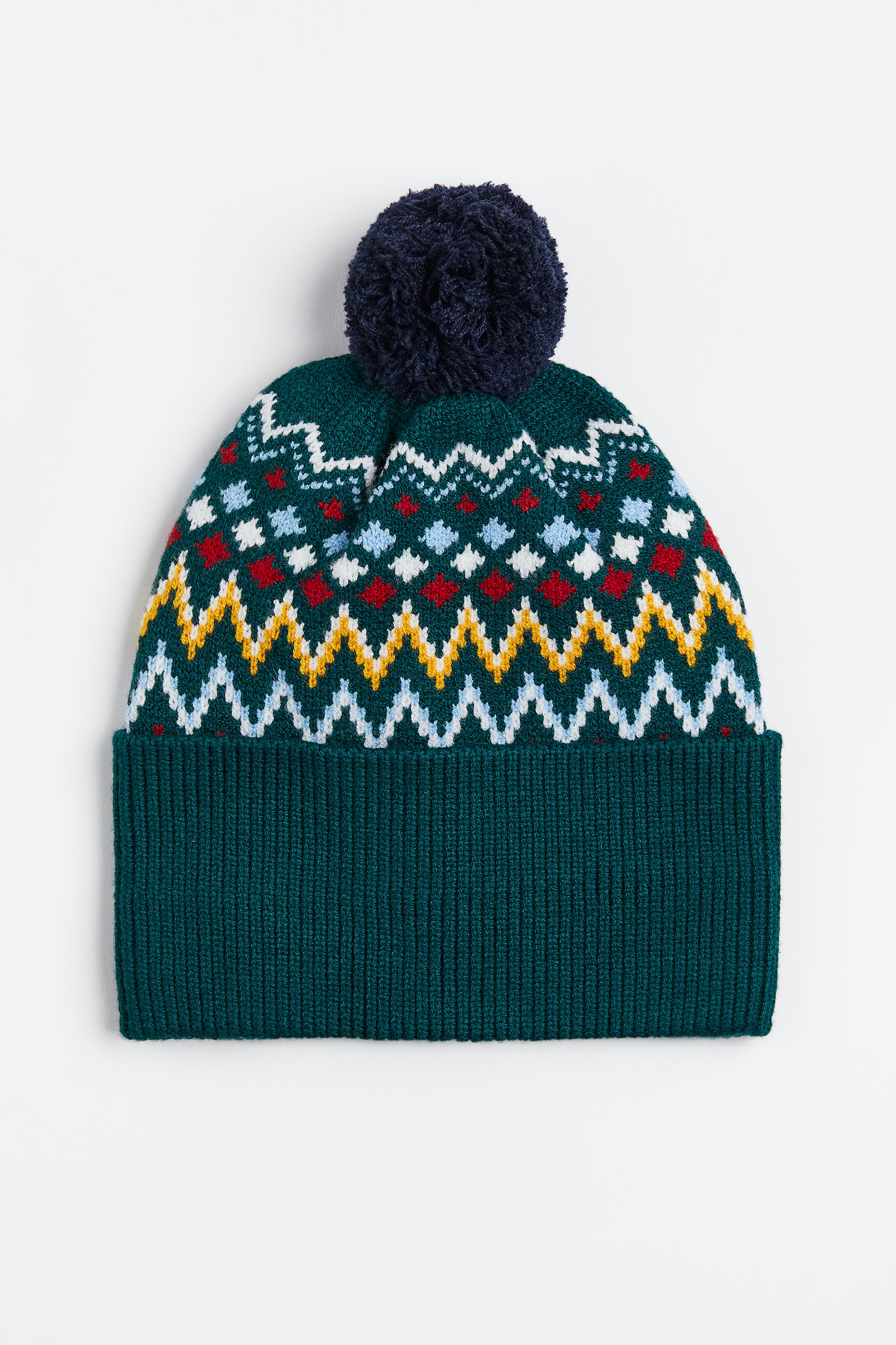 Jacquard-knit Pompom Hat