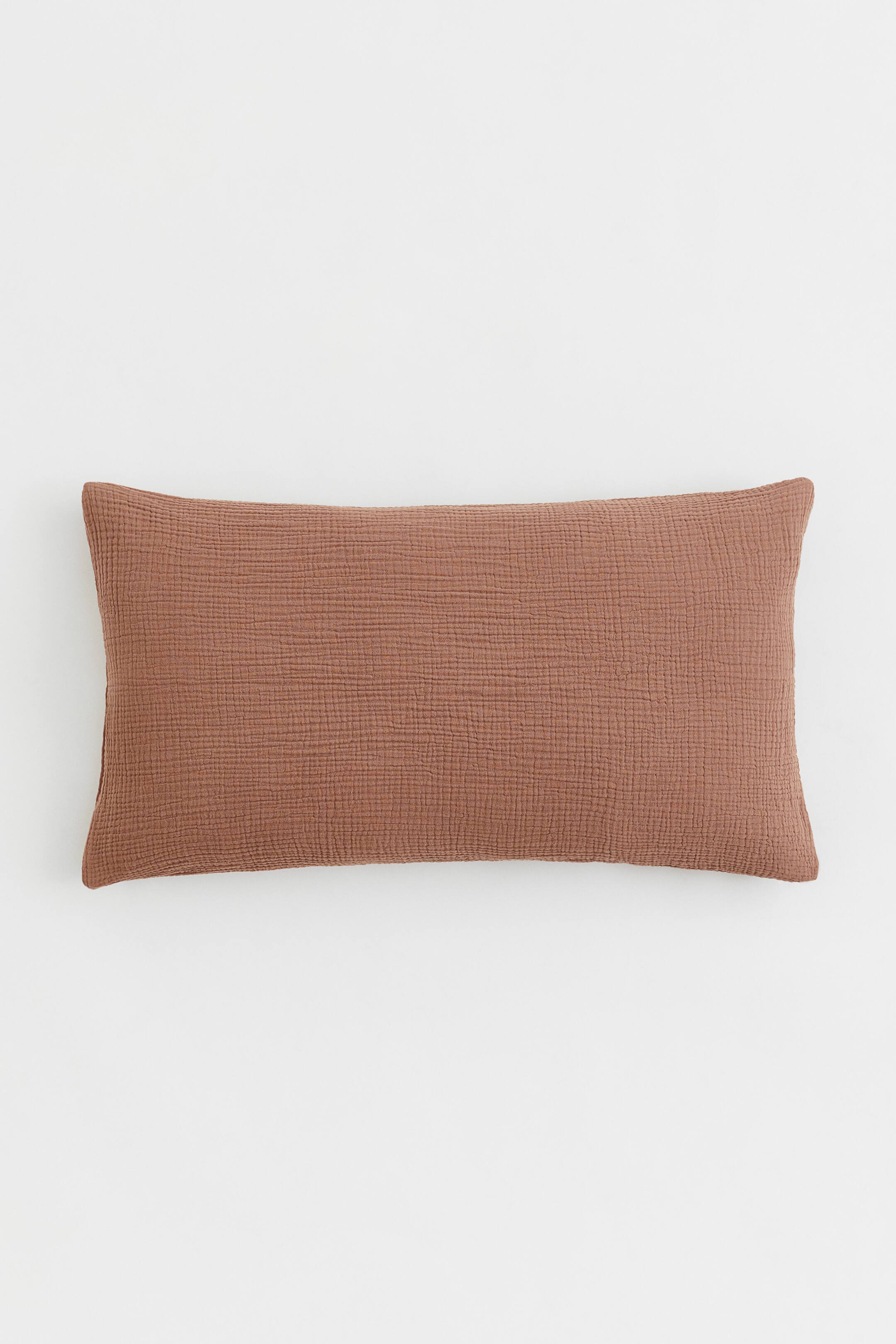 Cotton muslin cushion cover Light brown Home All H&M GB