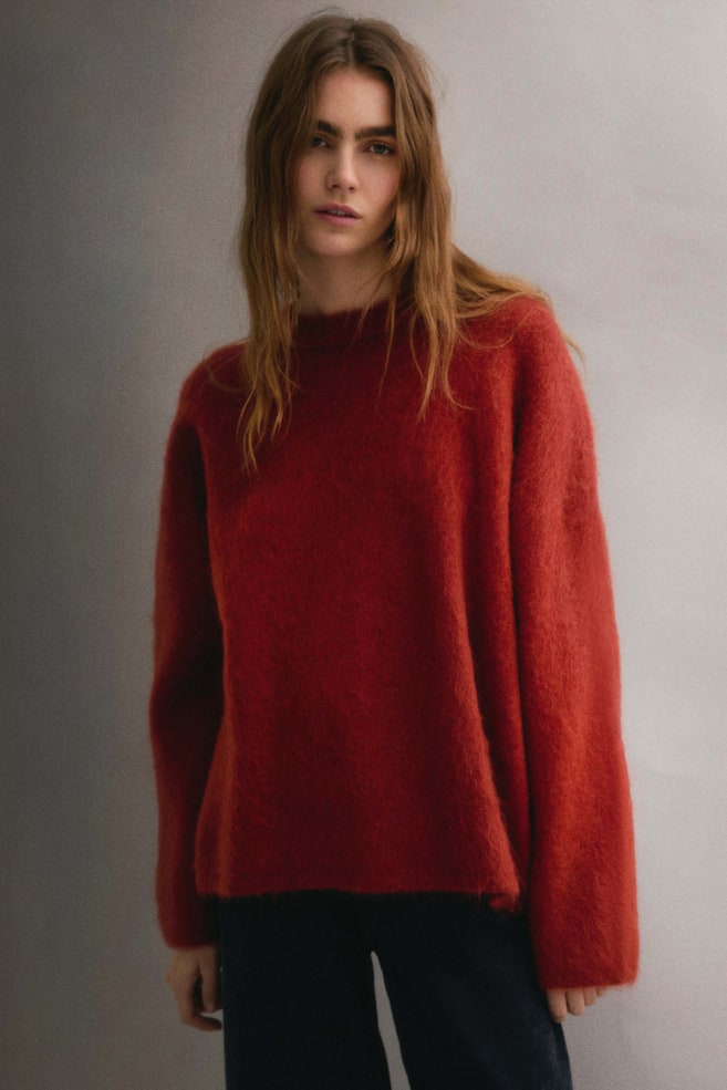 Jersey oversize en mezcla de mohair - Naranja quemado/Beige claro/Verde/Negro/Gris oscuro/Naranja vivo/Beige oscuro/Marrón empolvado/Blanco - 6