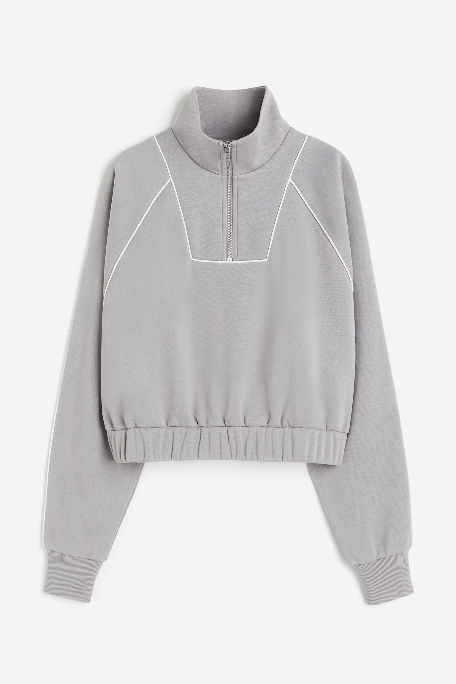 Oversized zip-top sweatshirt - Grey - 1