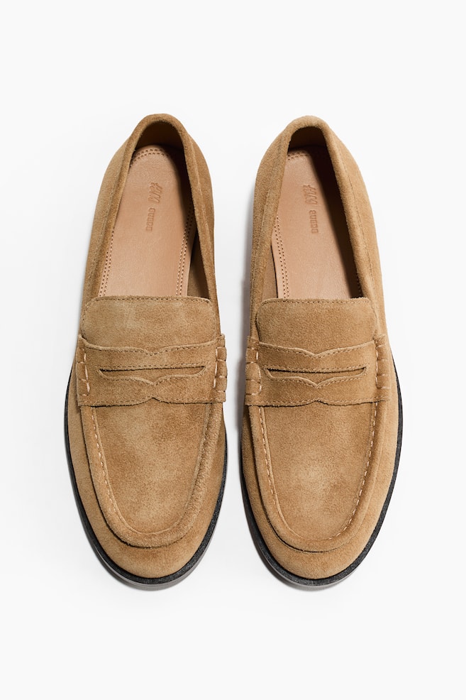 Split suede loafers - Beige - 1