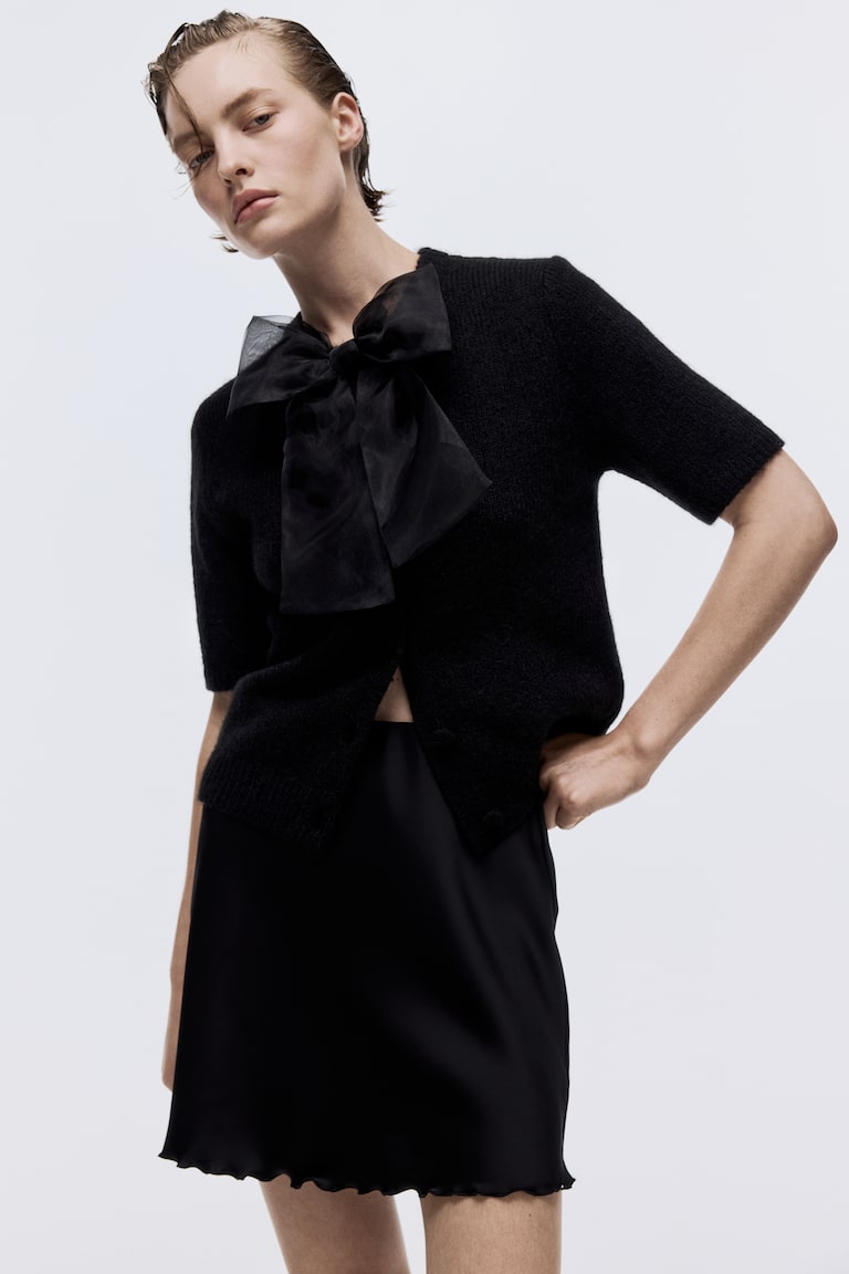 short black cardigan for dresses Black cardigan outfits: 30 easy styling tips + Quince review