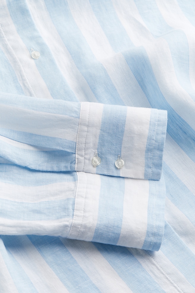 Linen shirt - Light blue/Striped - 3