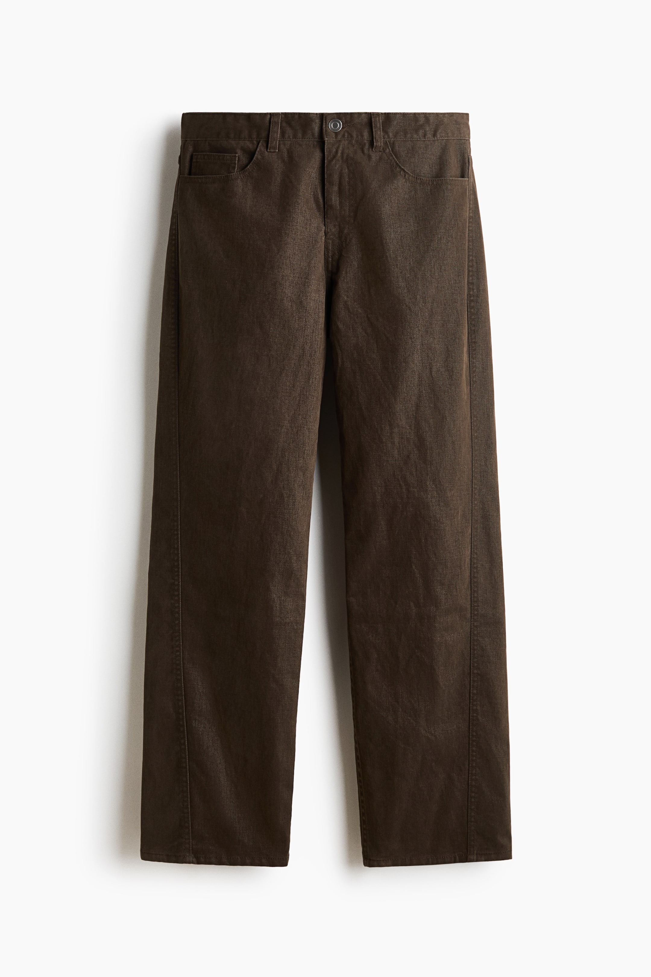 View larger image: Relaxed Fit Flocked twill trousers - Dark brown - Men | H&M 1
