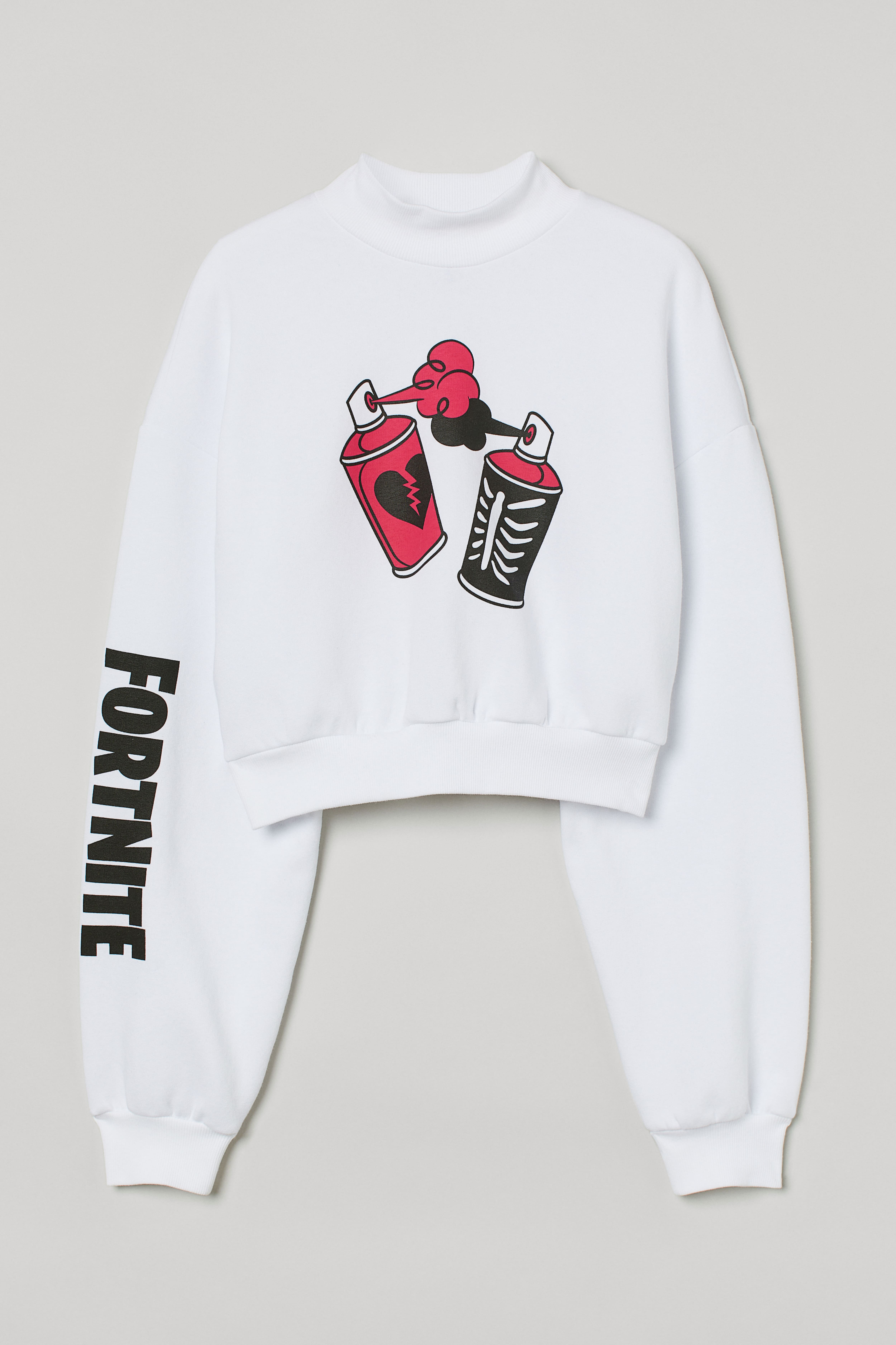 High collar sweatshirt White Fortnite Ladies H M GB