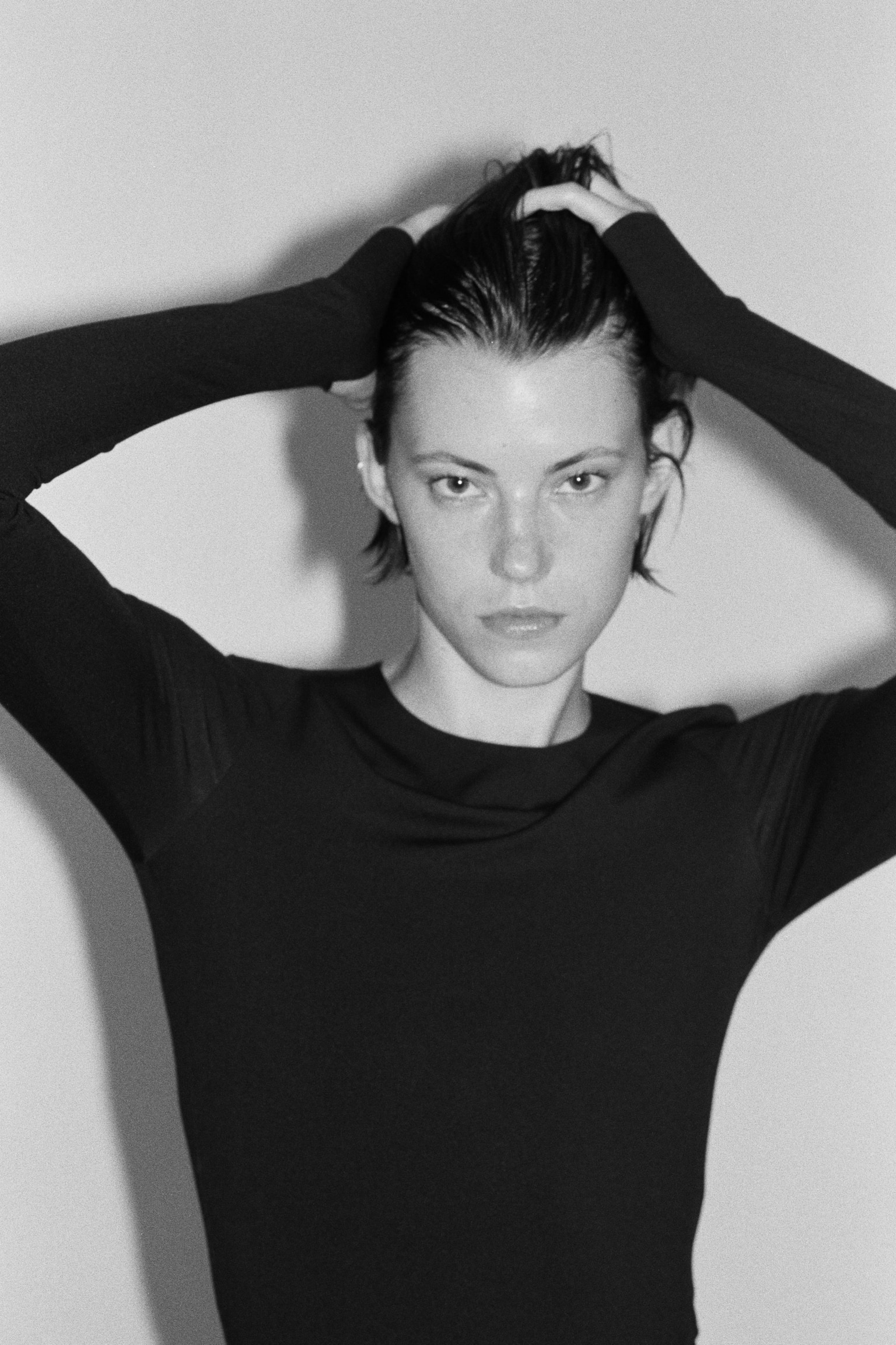 Женский топ H&M Soft Sculpting Long-Sleeved, цвет: Чёрный — фото 3