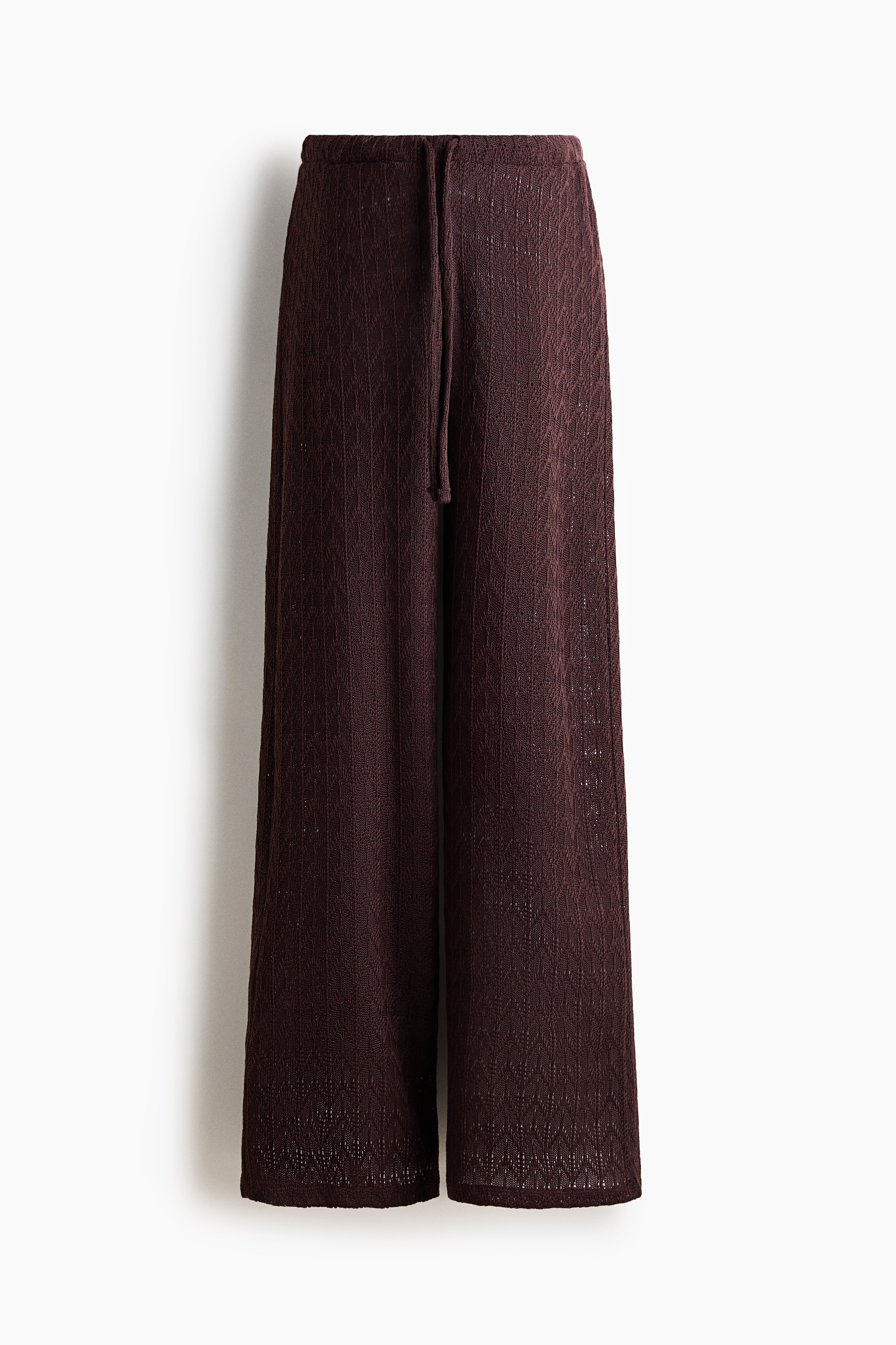 Women's Dark brown MAMA Pointelle-Knit Drawstring Pants | H&M US