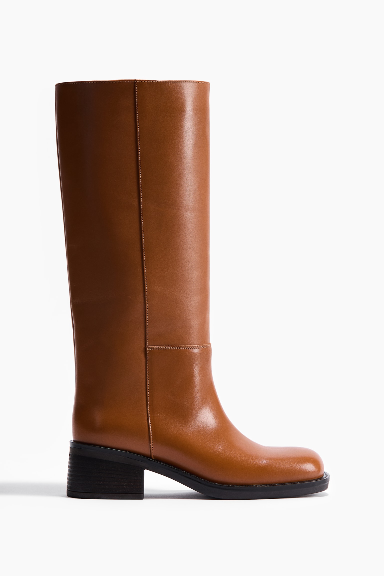 Женские ботинки H&M Leather, цвет: Тёмный бежевый — фото 1