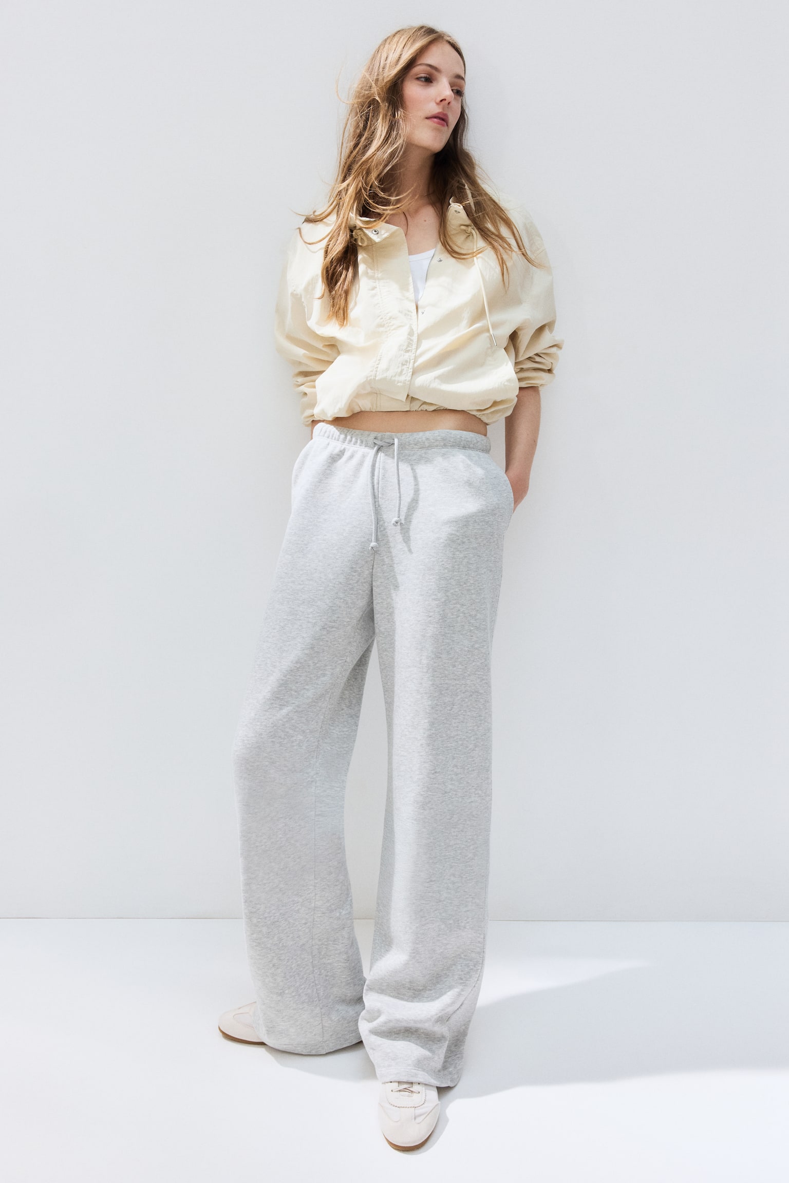 Wide joggers - Light grey marl/Black/Plum red/Grey marl/Dark grey/Dark pigeon blue/Green/Navy blue/Dark plum purple/Rust red - 1