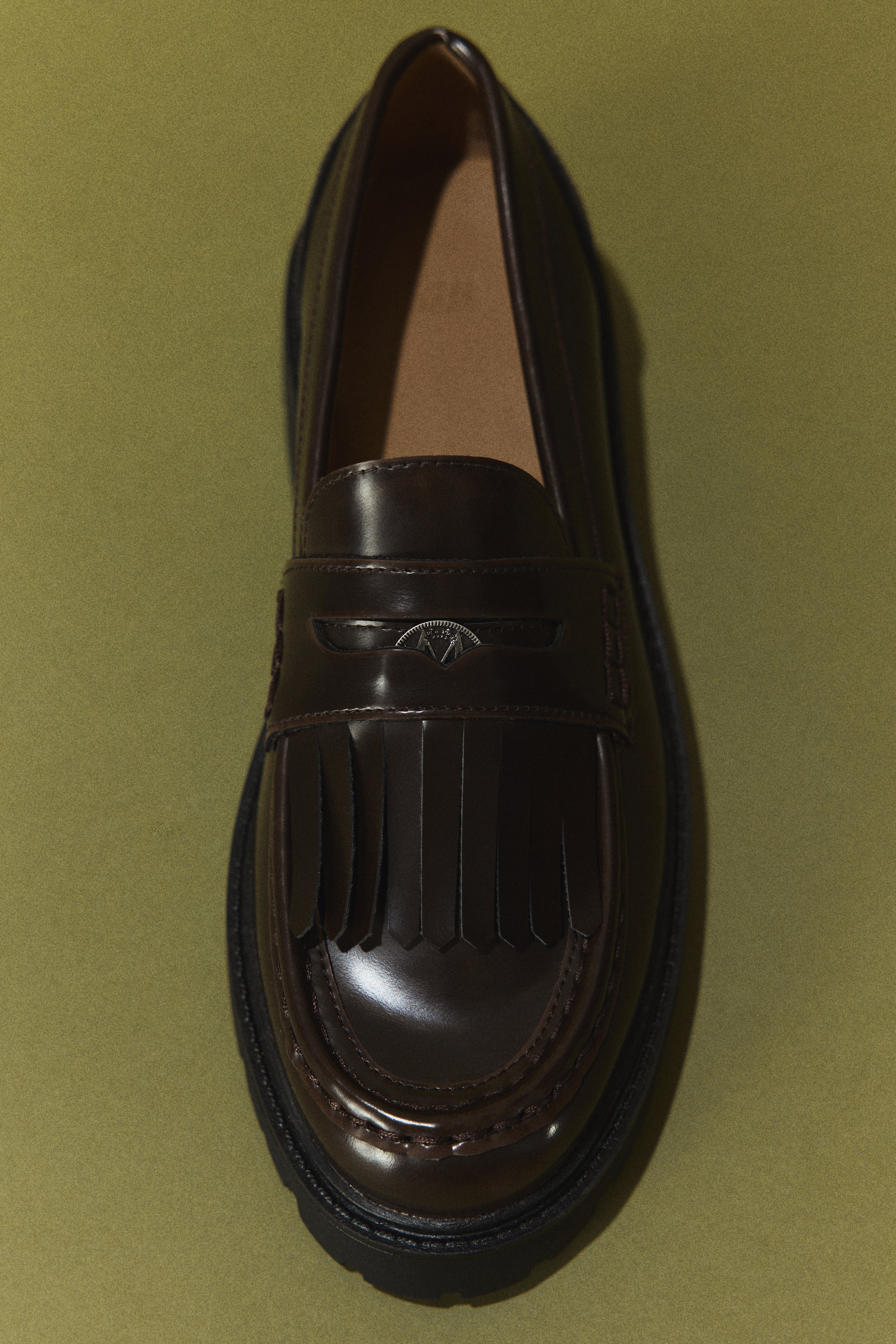 Fringe-trimmed loafers - Dark brown/Black